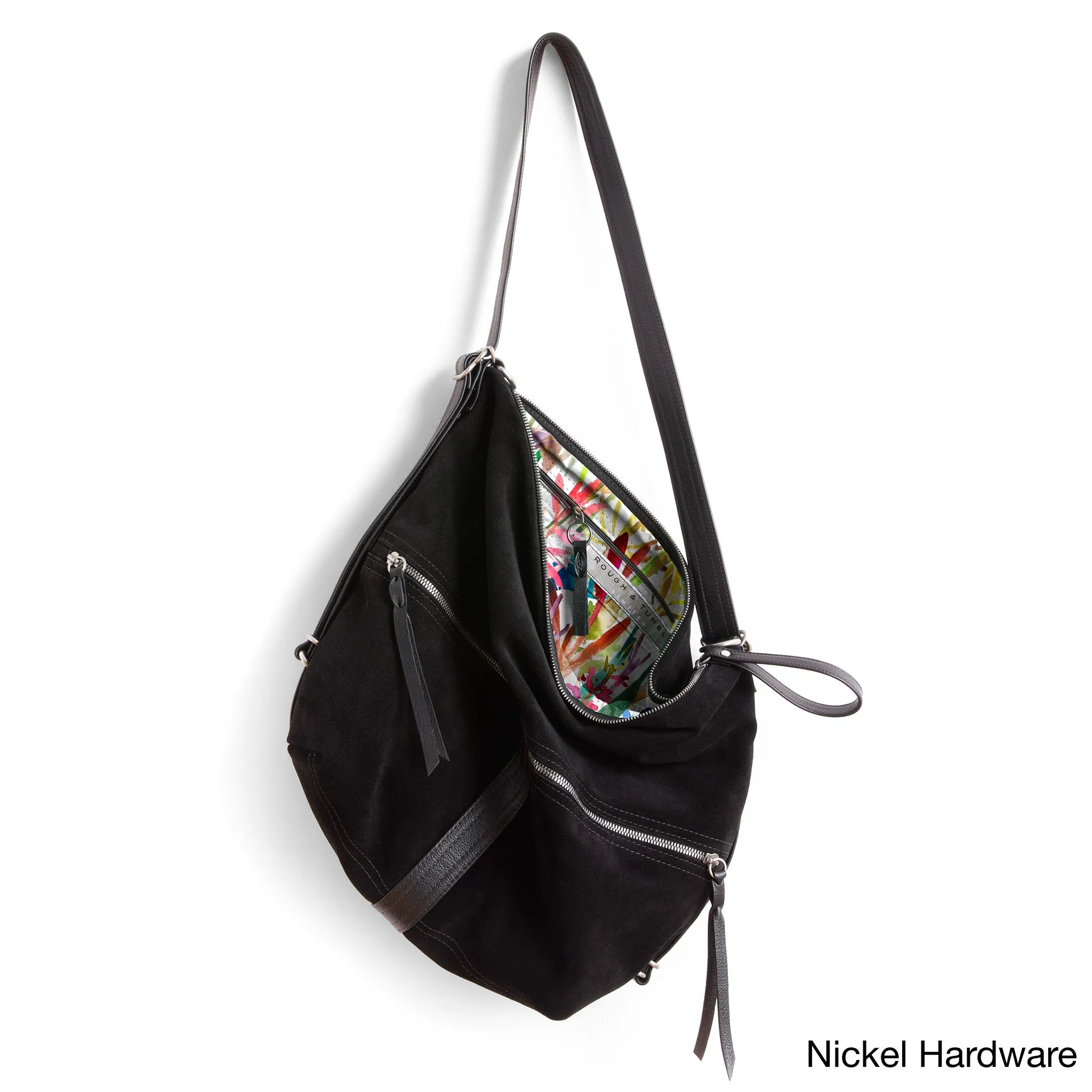 city safari™ | black suede | 3 in 1 adjustable | choose size   lining   pulls   hardware finish