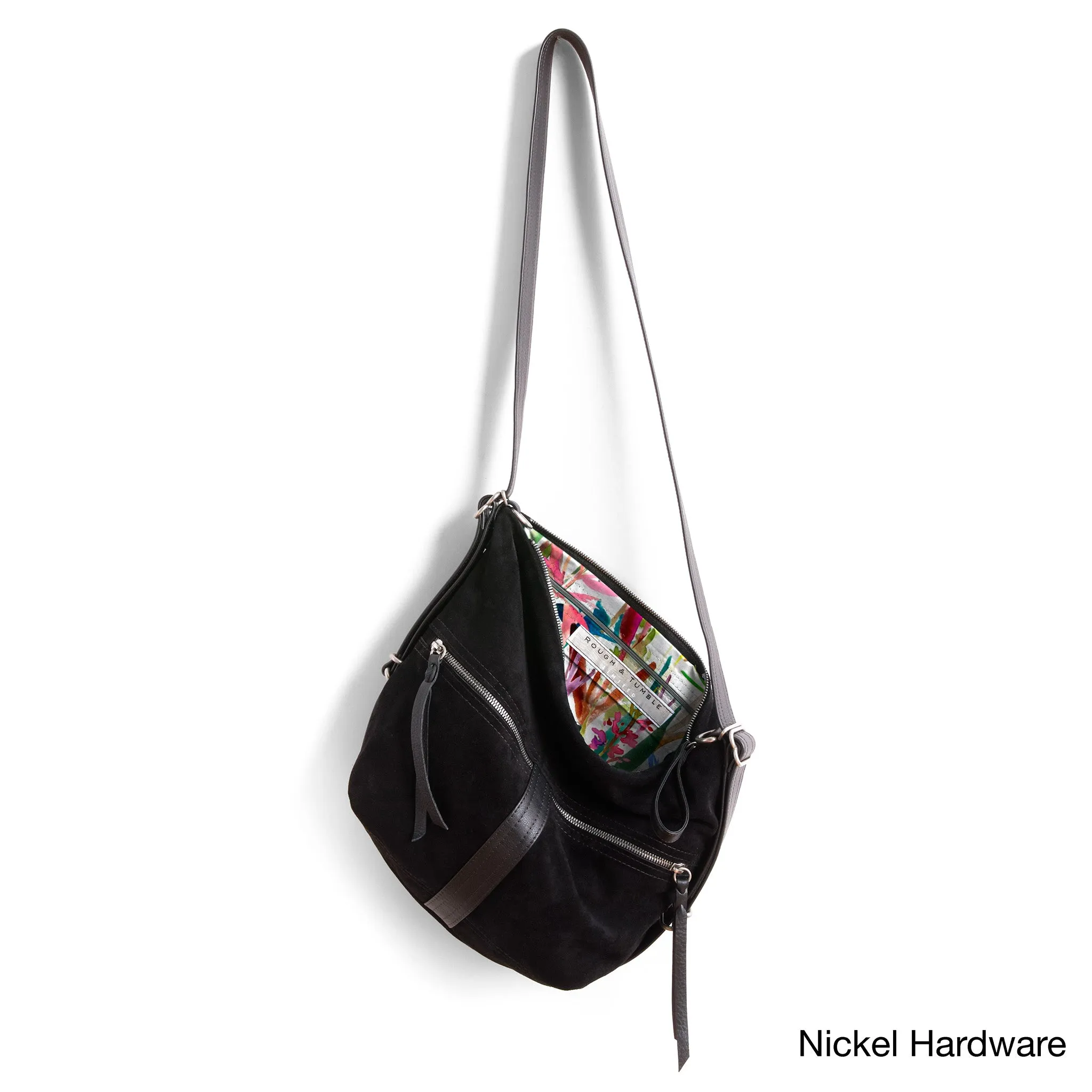 city safari™ | black suede | 3 in 1 adjustable | choose size   lining   pulls   hardware finish