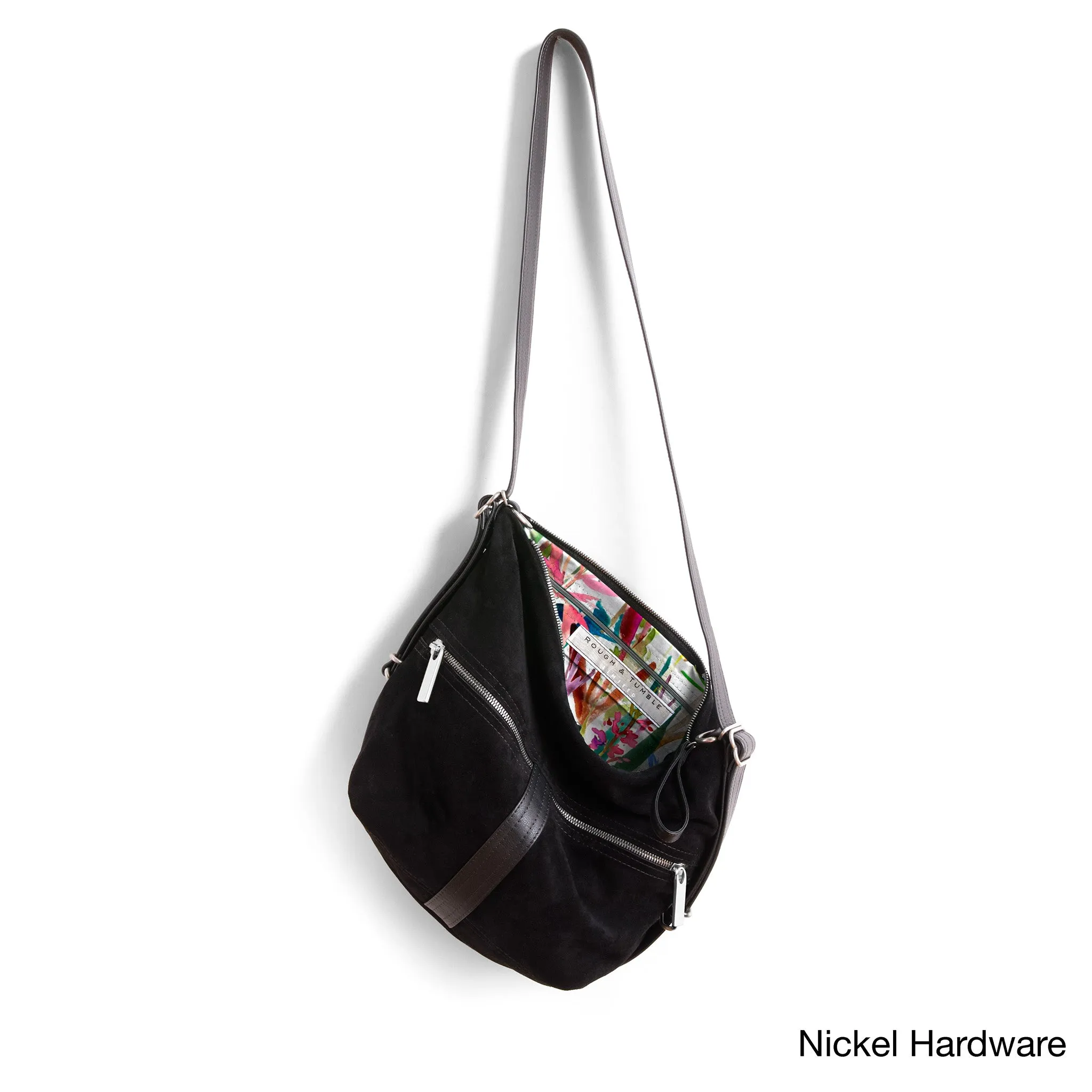 city safari™ | black suede | 3 in 1 adjustable | choose size   lining   pulls   hardware finish
