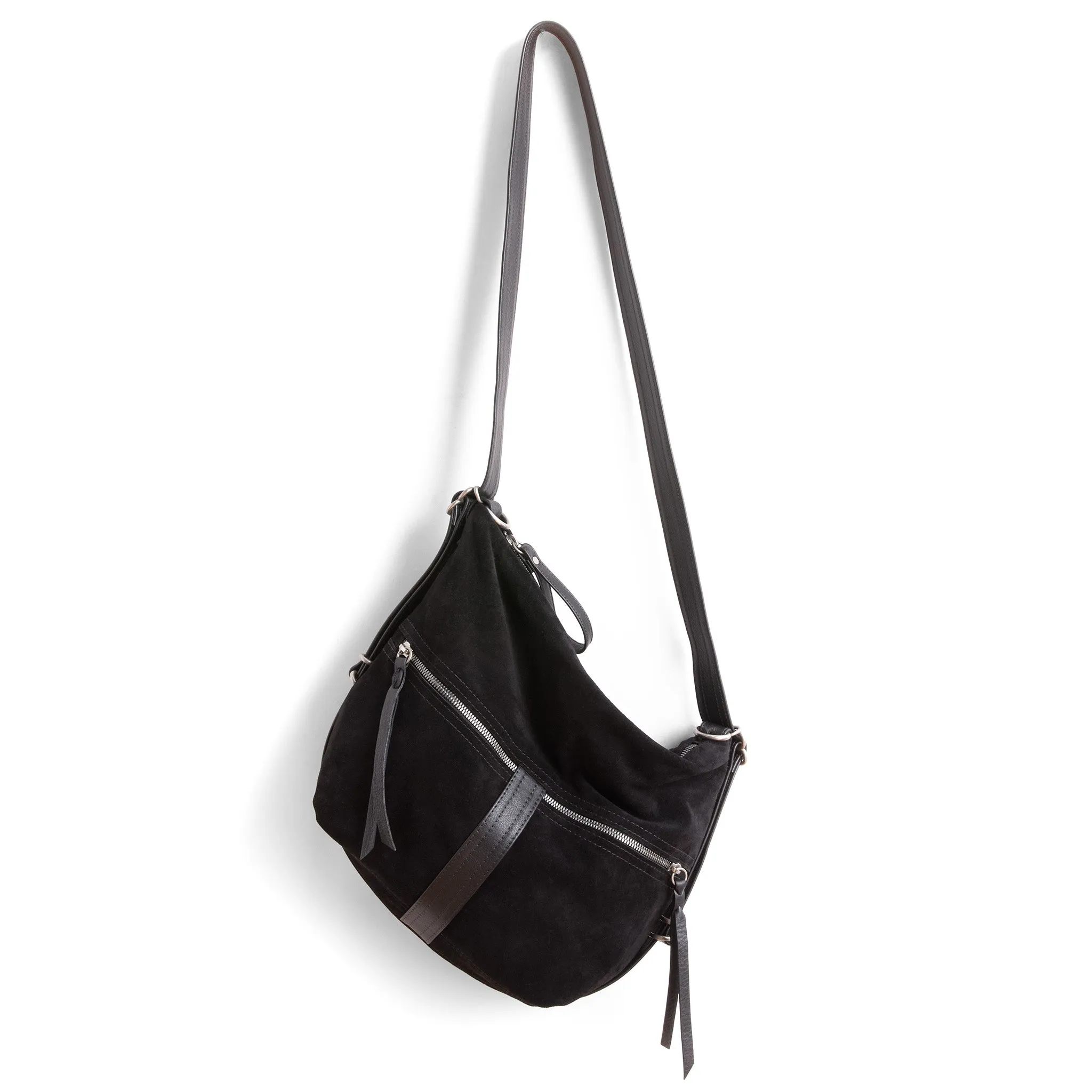city safari™ | black suede | 3 in 1 adjustable | choose size   lining   pulls   hardware finish