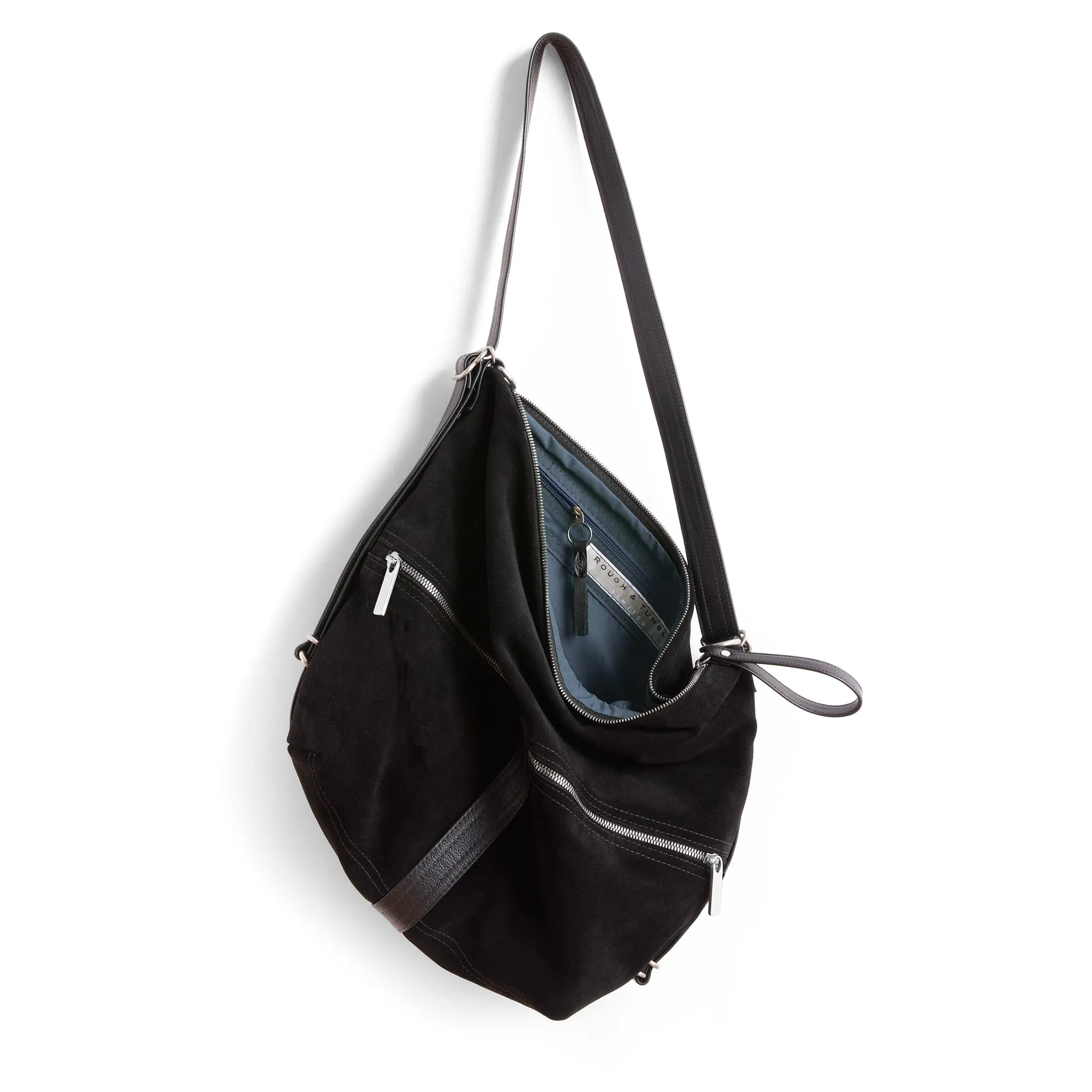 city safari™ | black suede | 3 in 1 adjustable | choose size   lining   pulls   hardware finish