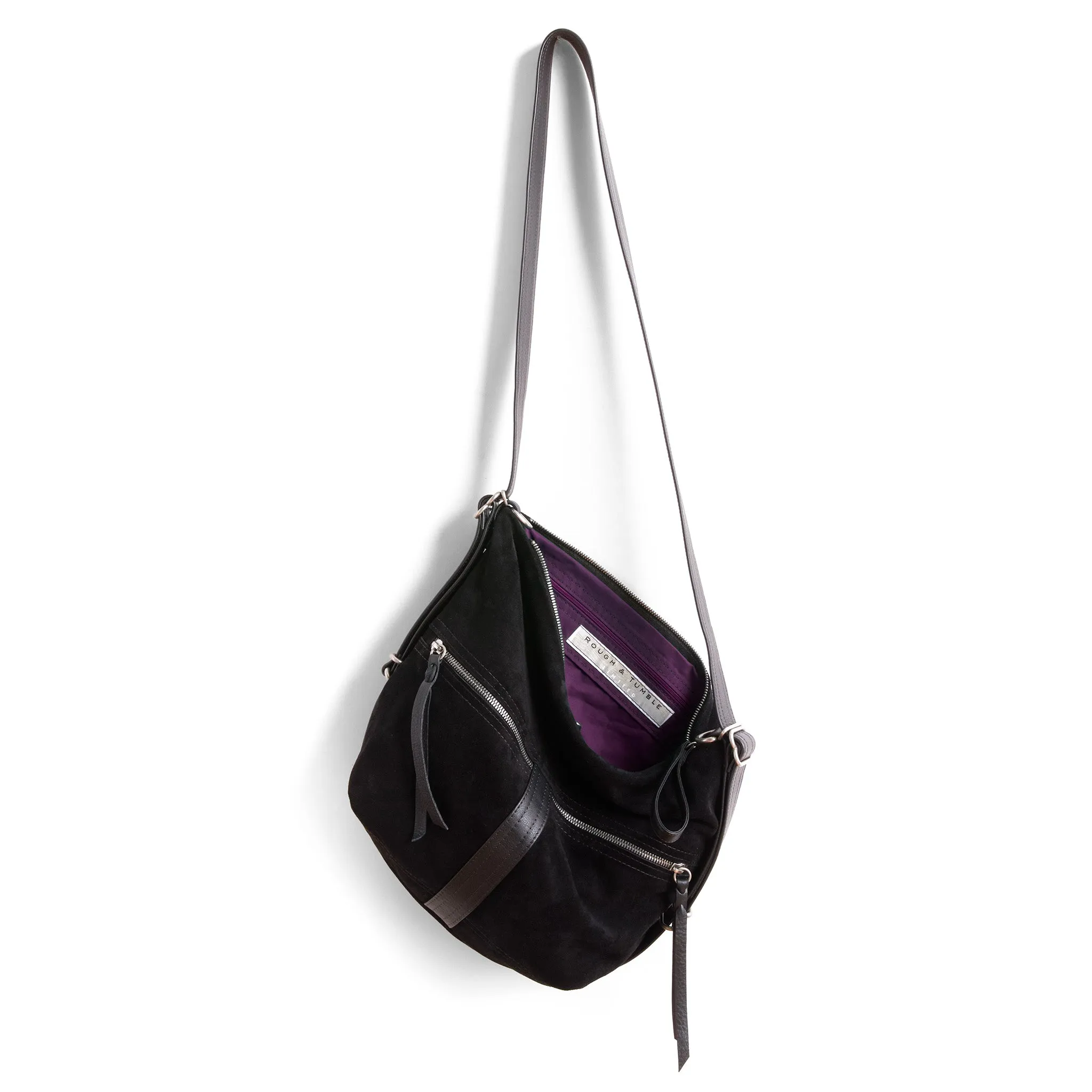 city safari™ | black suede | 3 in 1 adjustable | choose size   lining   pulls   hardware finish