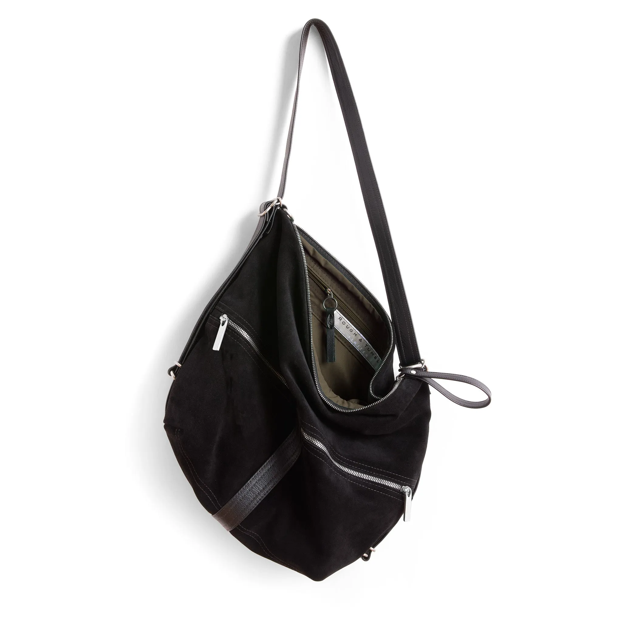 city safari™ | black suede | 3 in 1 adjustable | choose size   lining   pulls   hardware finish
