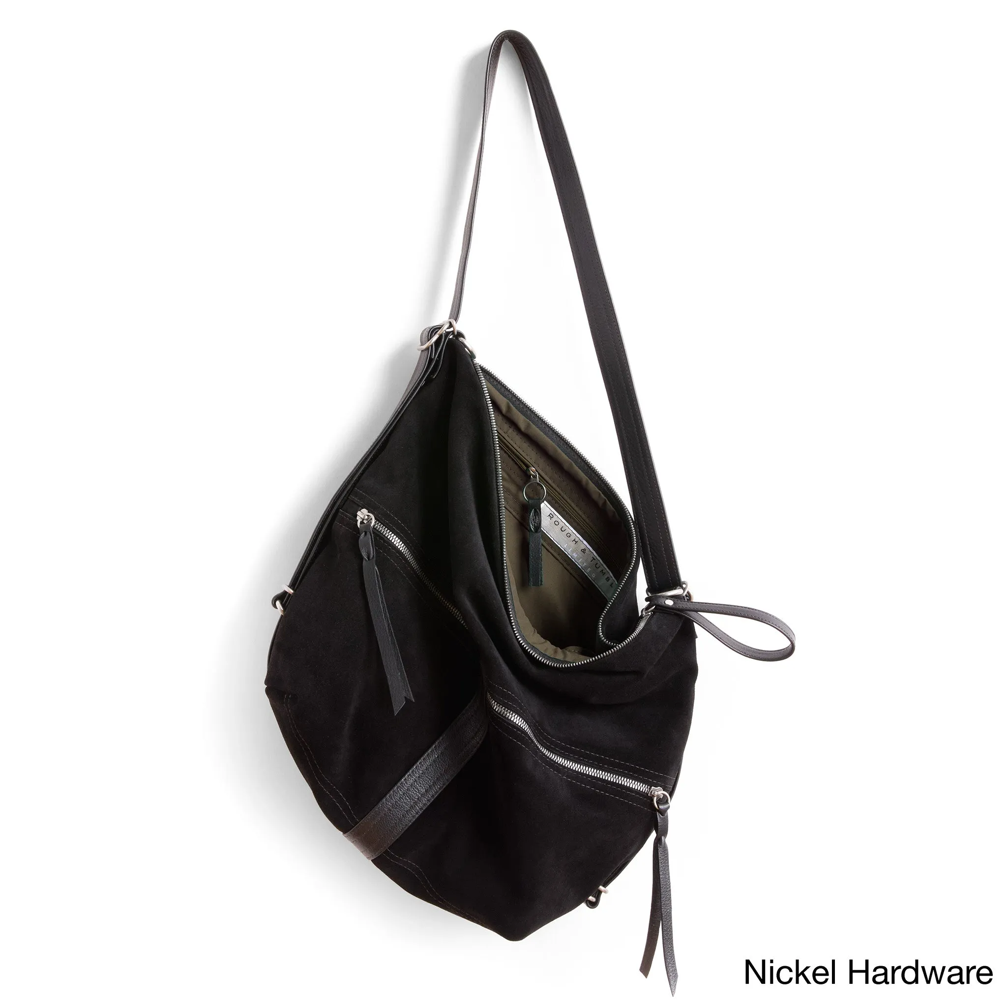 city safari™ | black suede | 3 in 1 adjustable | choose size   lining   pulls   hardware finish