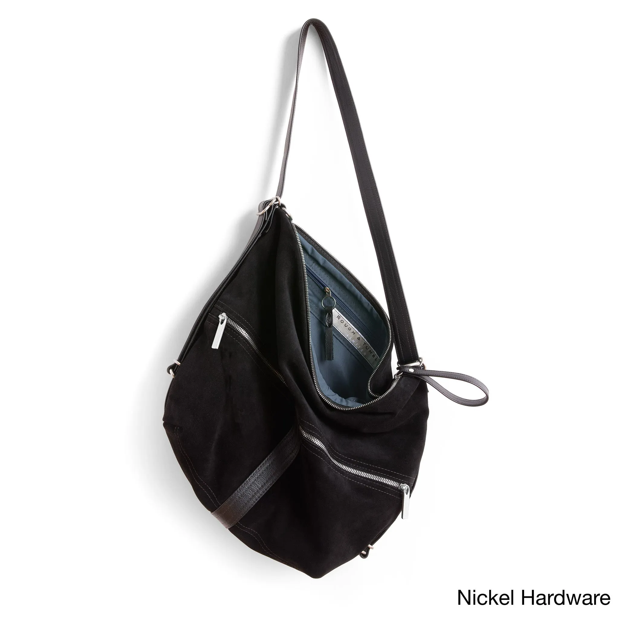city safari™ | black suede | 3 in 1 adjustable | choose size   lining   pulls   hardware finish