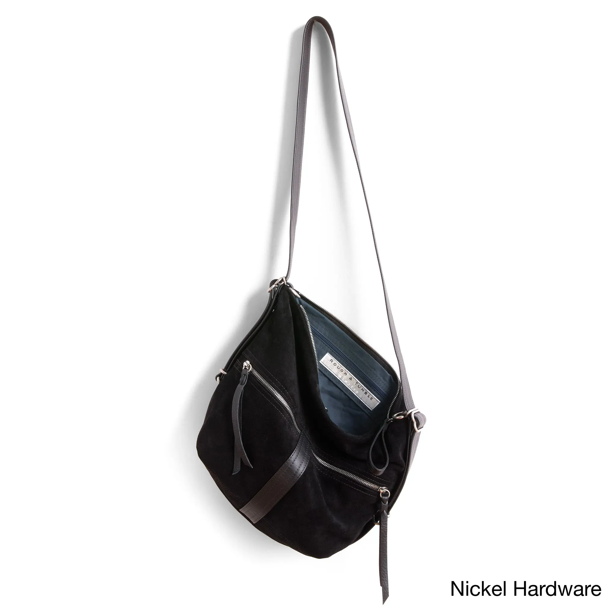 city safari™ | black suede | 3 in 1 adjustable | choose size   lining   pulls   hardware finish