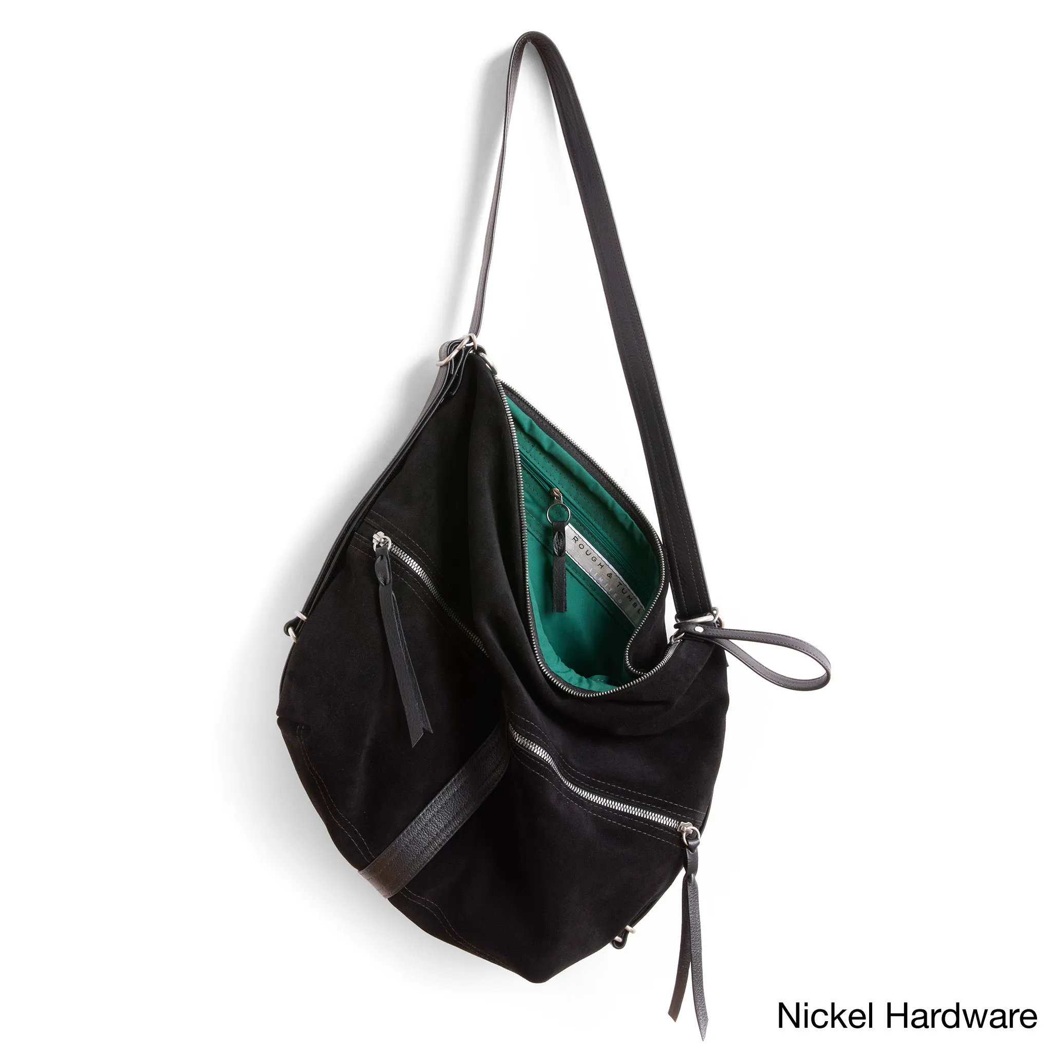 city safari™ | black suede | 3 in 1 adjustable | choose size   lining   pulls   hardware finish