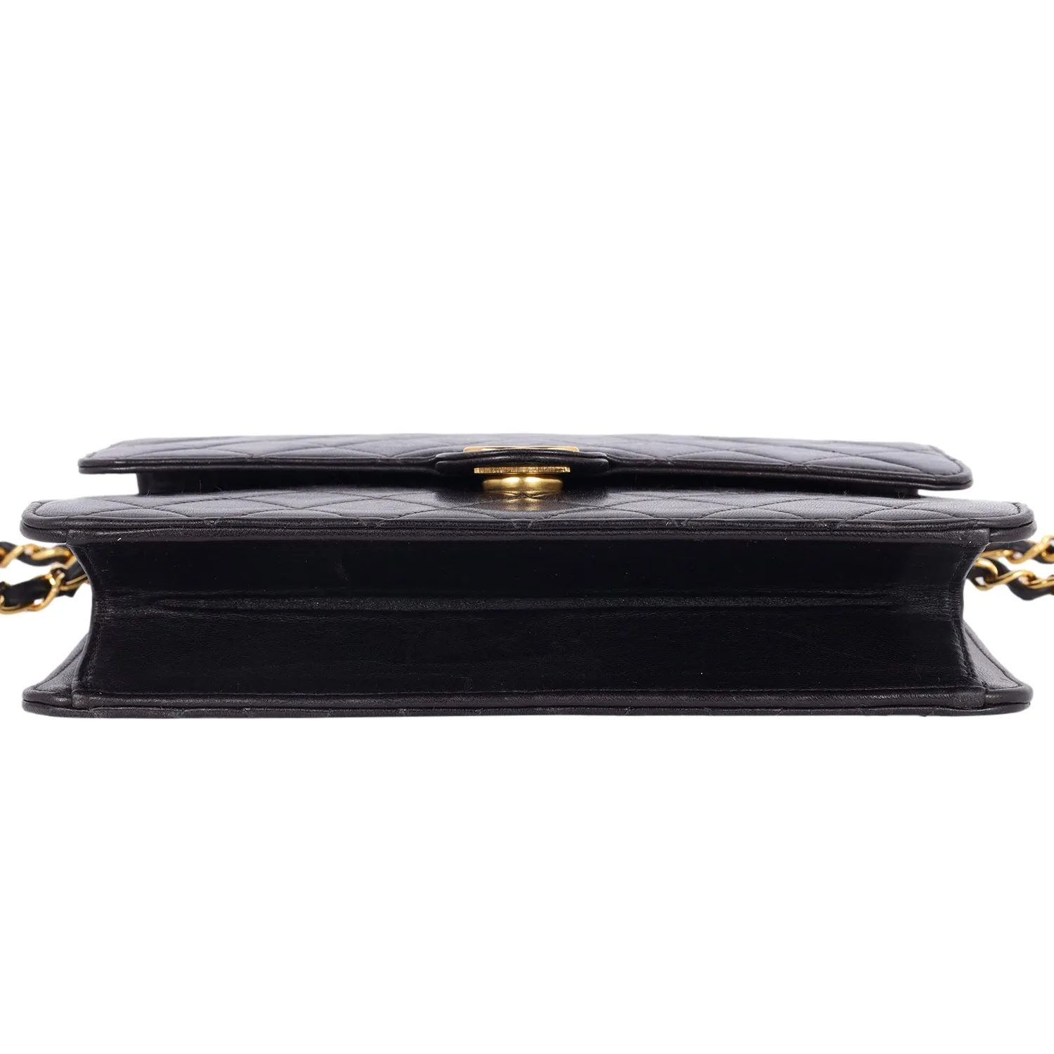 Classic CC Front Flap Lambskin Leather Shoulder Bag