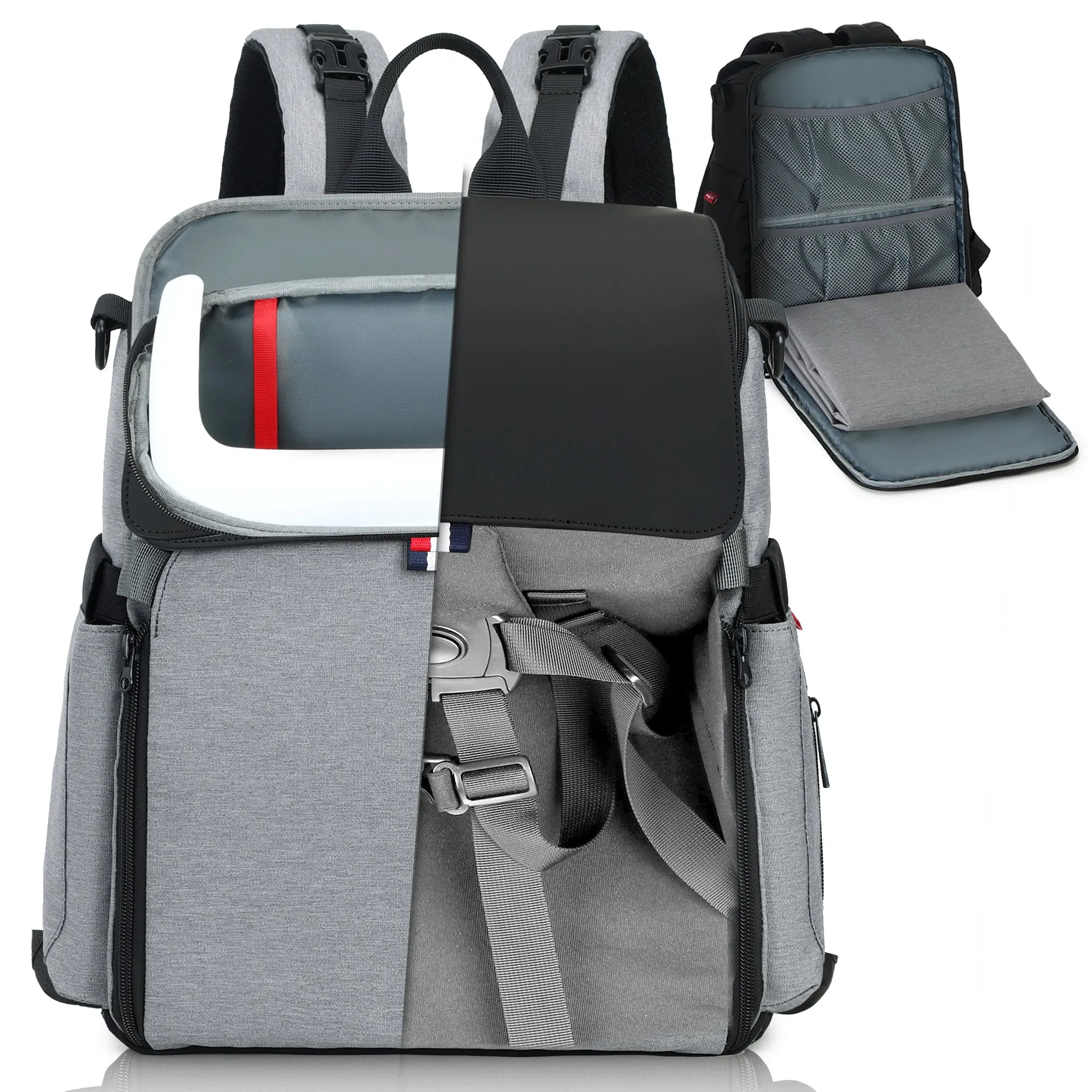 Classic Gray Gillygro Multipurpose Baby Backpack