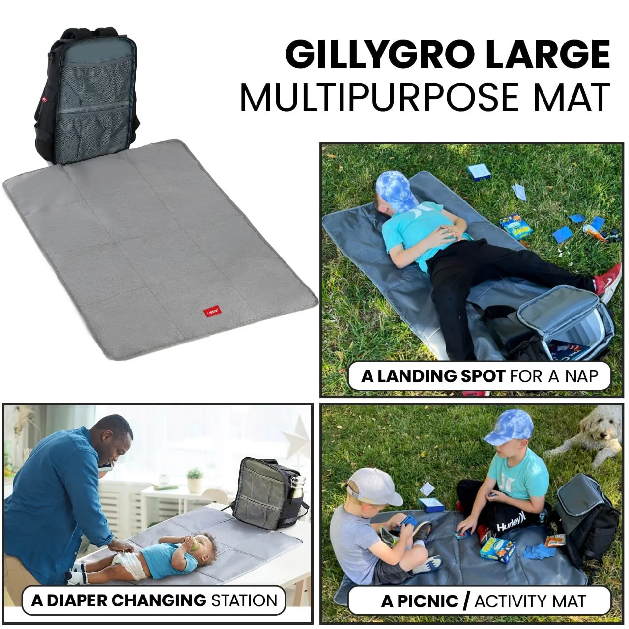 Classic Gray Gillygro Multipurpose Baby Backpack