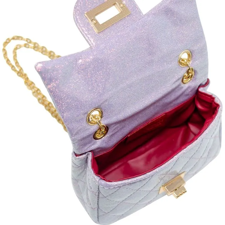 Classic Quilted Sparkle Mini Purse - Baby Purple
