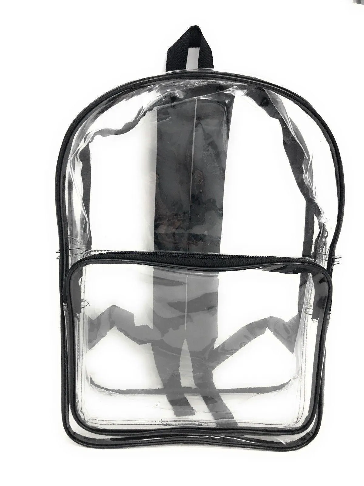 Clear Transparent Backpack Book Bag School Concerts Sports Stadium TSA Security