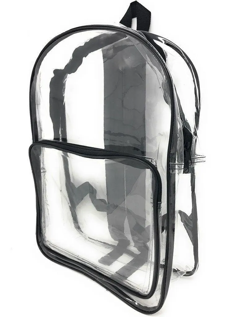 Clear Transparent Backpack Book Bag School Concerts Sports Stadium TSA Security