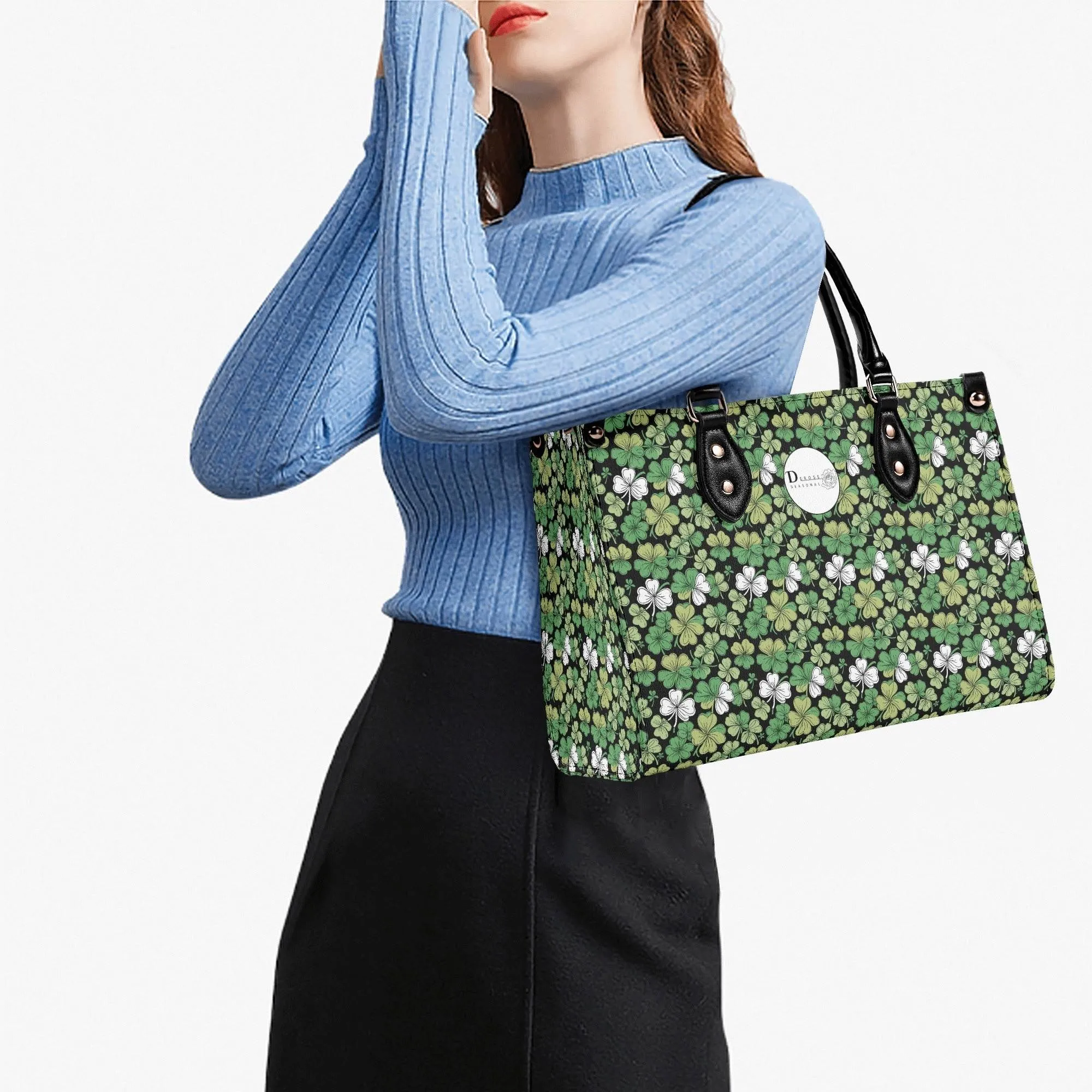 Clover Patch Luxury Women Leather Handbag (3 sizes)