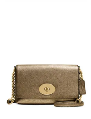 Coach Crosstown Crossbody In Metallic Pebble Leather