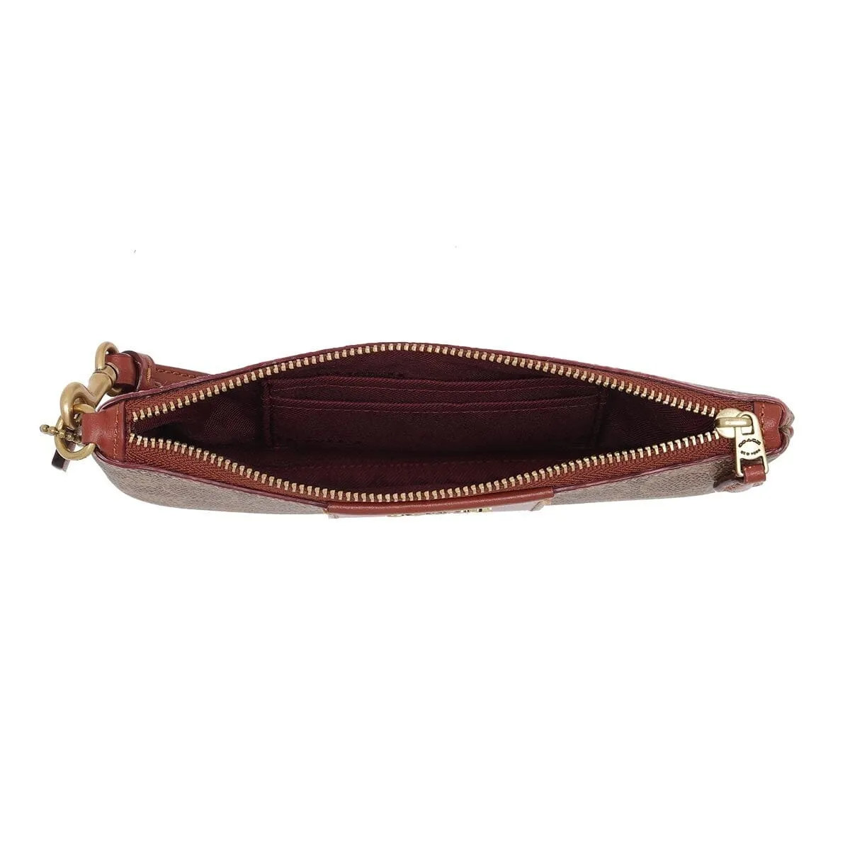 Coach Signature Small Wristlet Tan Rust