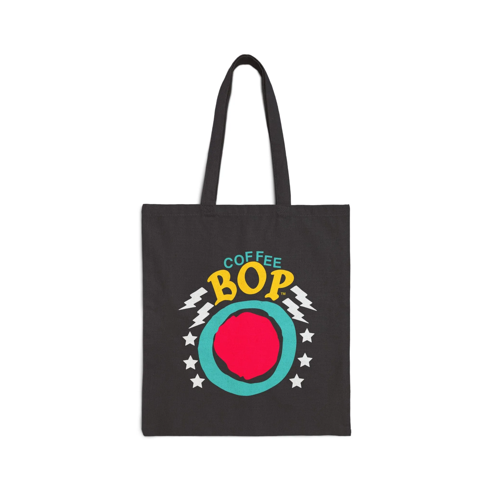 Coffee Bop™ Black Tote Bag – Canvas, Bold Style