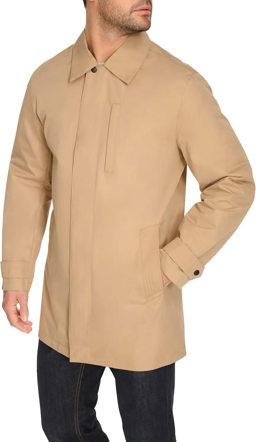 Cole Haan Men's Front Zip Water Resistant Rain Jacket