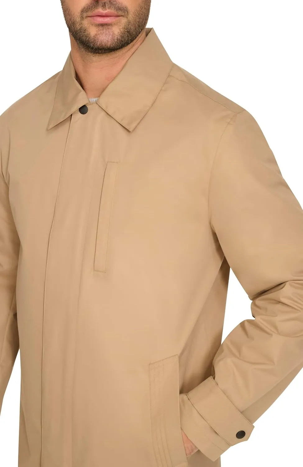 Cole Haan Men's Front Zip Water Resistant Rain Jacket