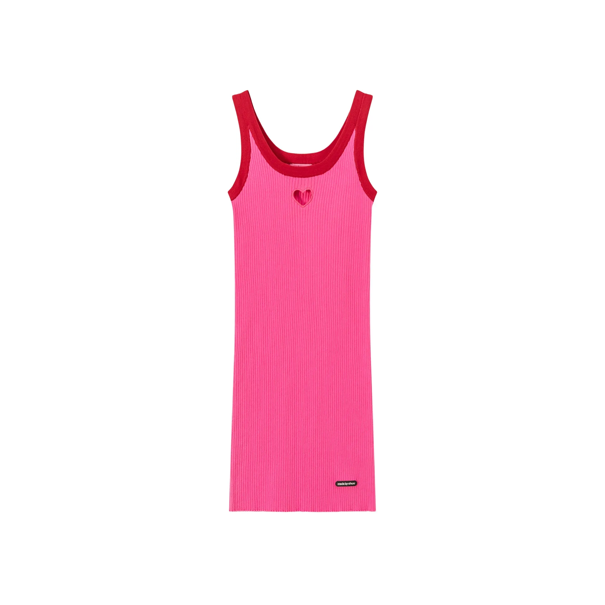 Color Lined Heart Cutout Mini Dress