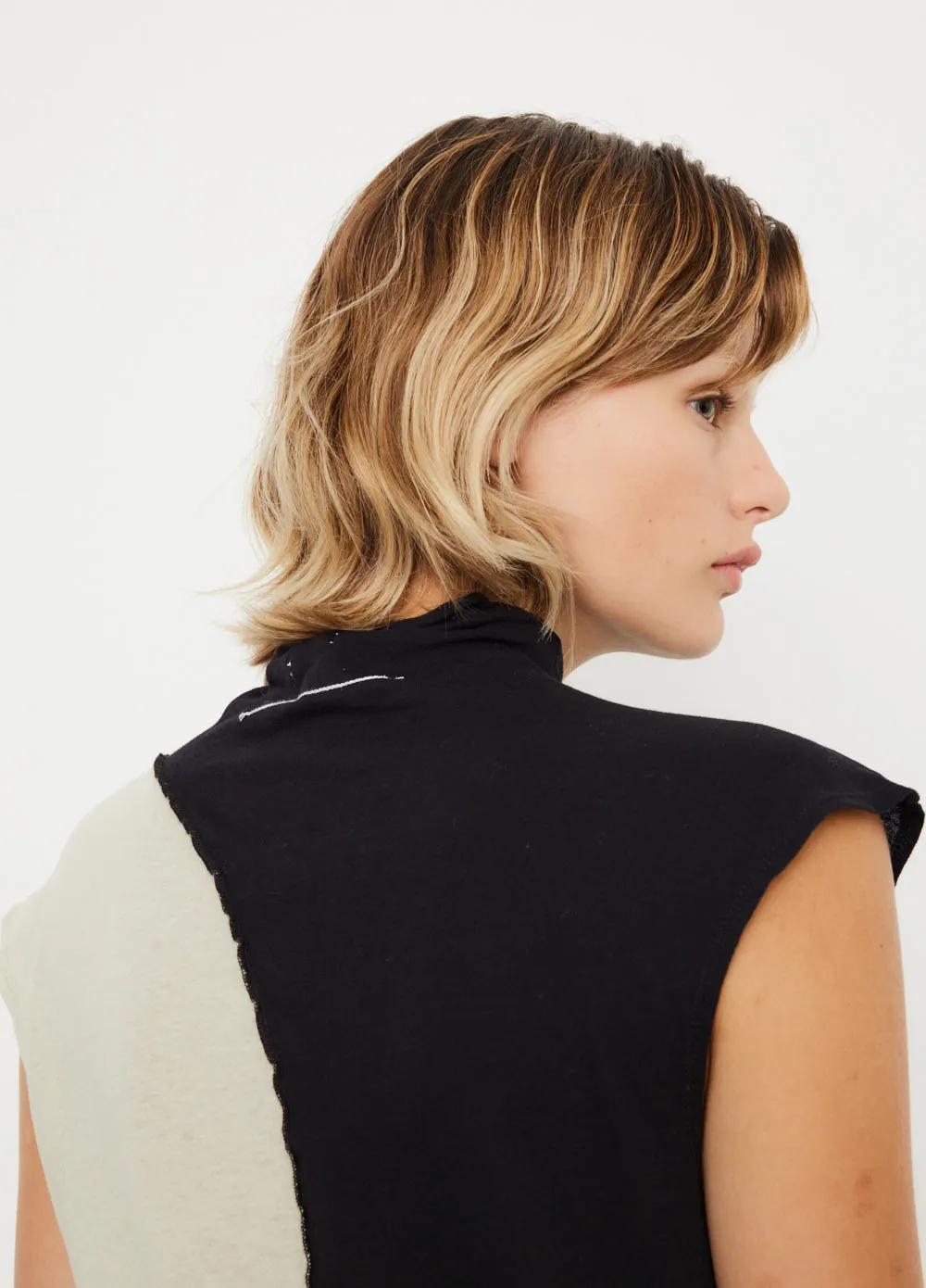 Contrast Raised Neck Tank