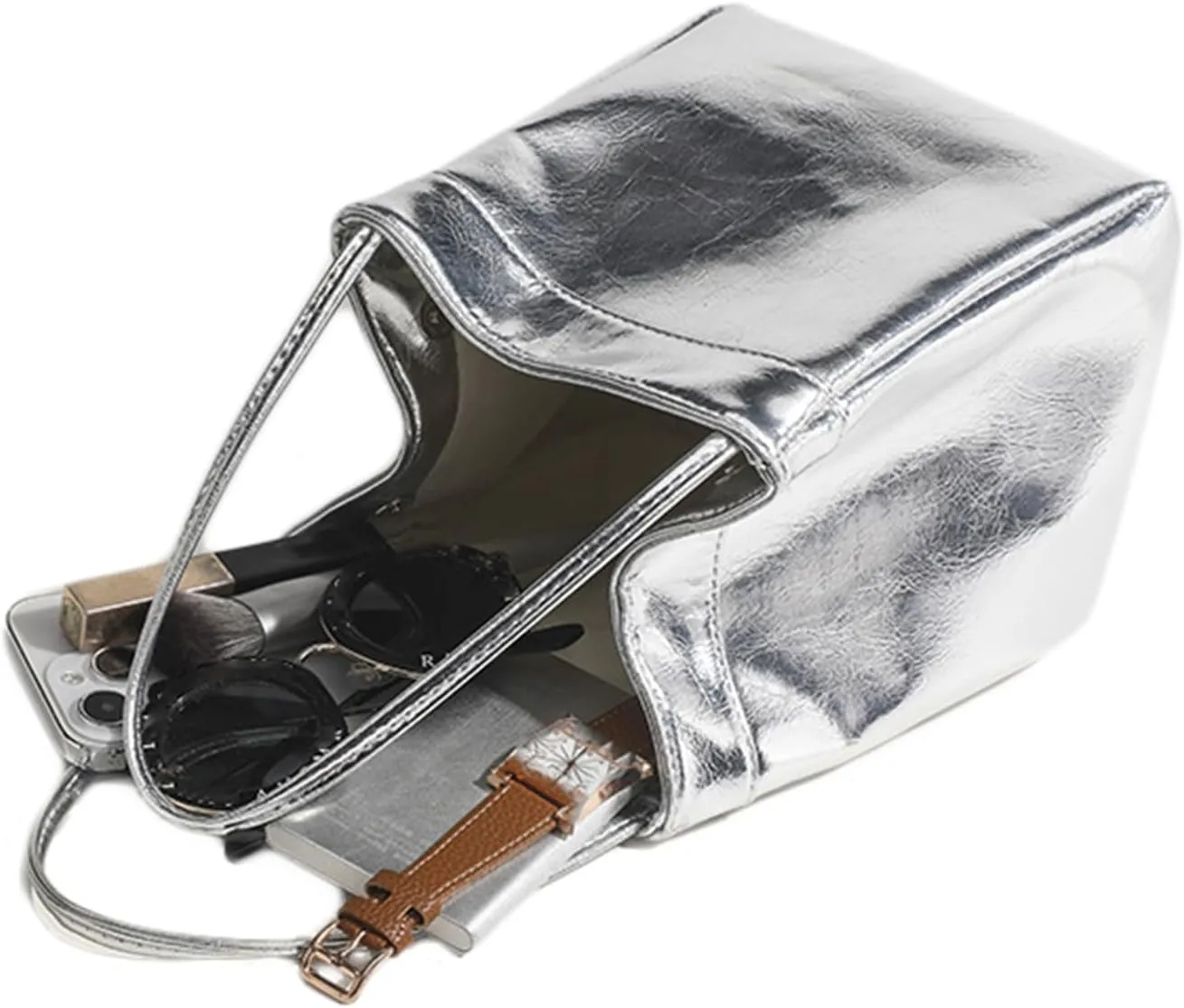 COOLOYA Women's Minimalist Clutch Y2K Hobo Bucket Bags PU Leather Purse Shoulder Crossbody Handbags