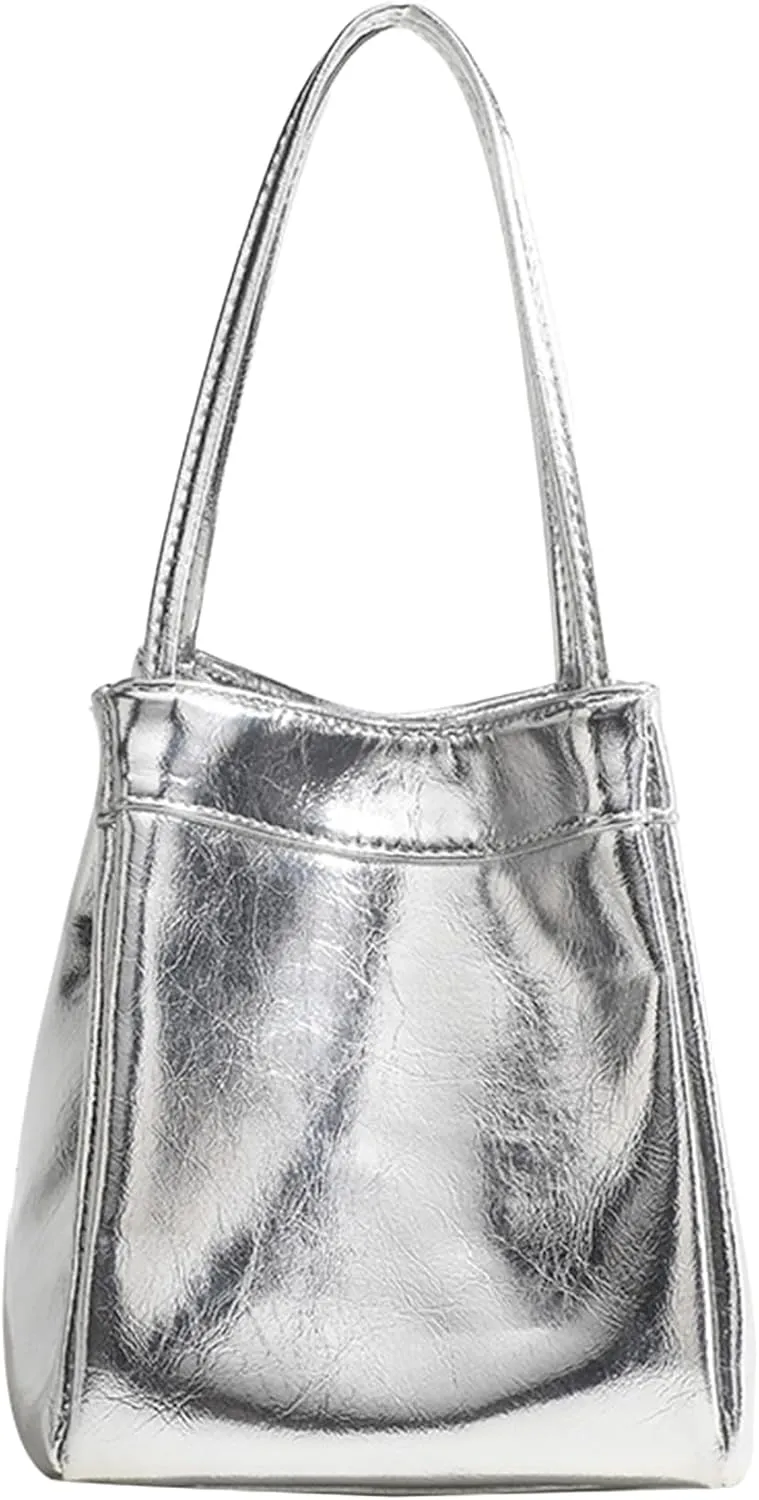 COOLOYA Women's Minimalist Clutch Y2K Hobo Bucket Bags PU Leather Purse Shoulder Crossbody Handbags