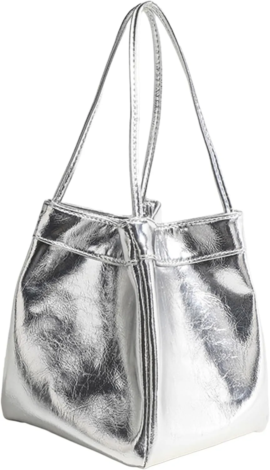 COOLOYA Women's Minimalist Clutch Y2K Hobo Bucket Bags PU Leather Purse Shoulder Crossbody Handbags