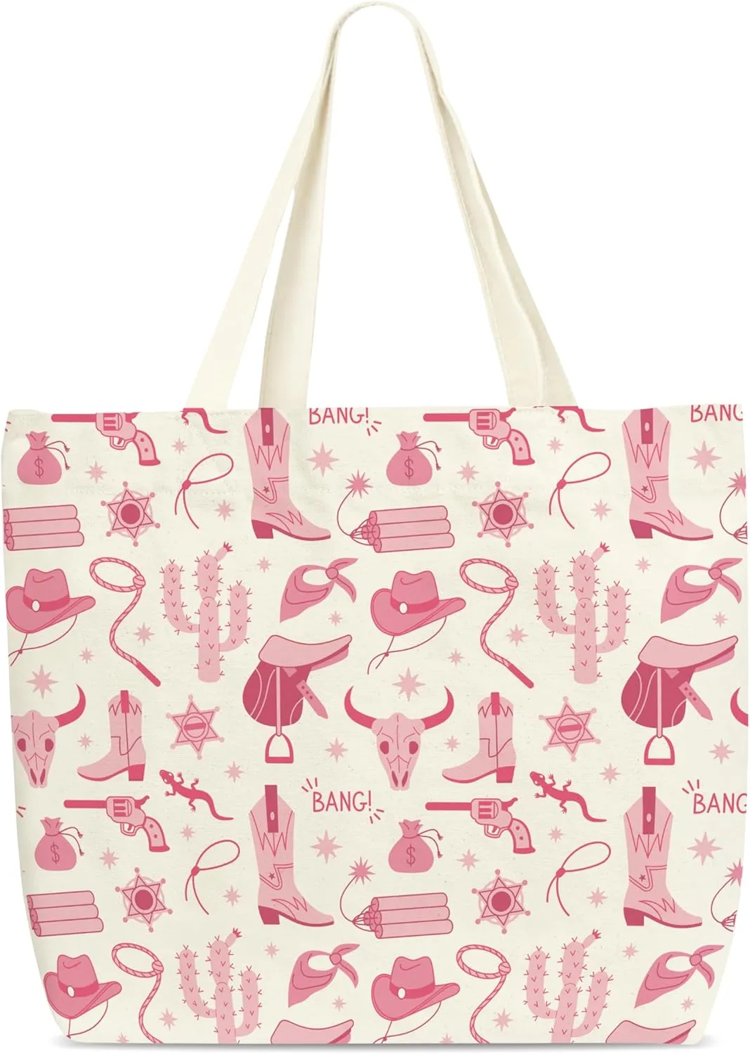 Cowgirls Tote Bag, Western Cowgirl Themed Tote Bags, Aesthetic Canvas Tote Bag For Shopping Bachelorette, Library Book Bag, Cute Gifts For Cowgirls Women Friends Family Mother Colleagues -E(09)