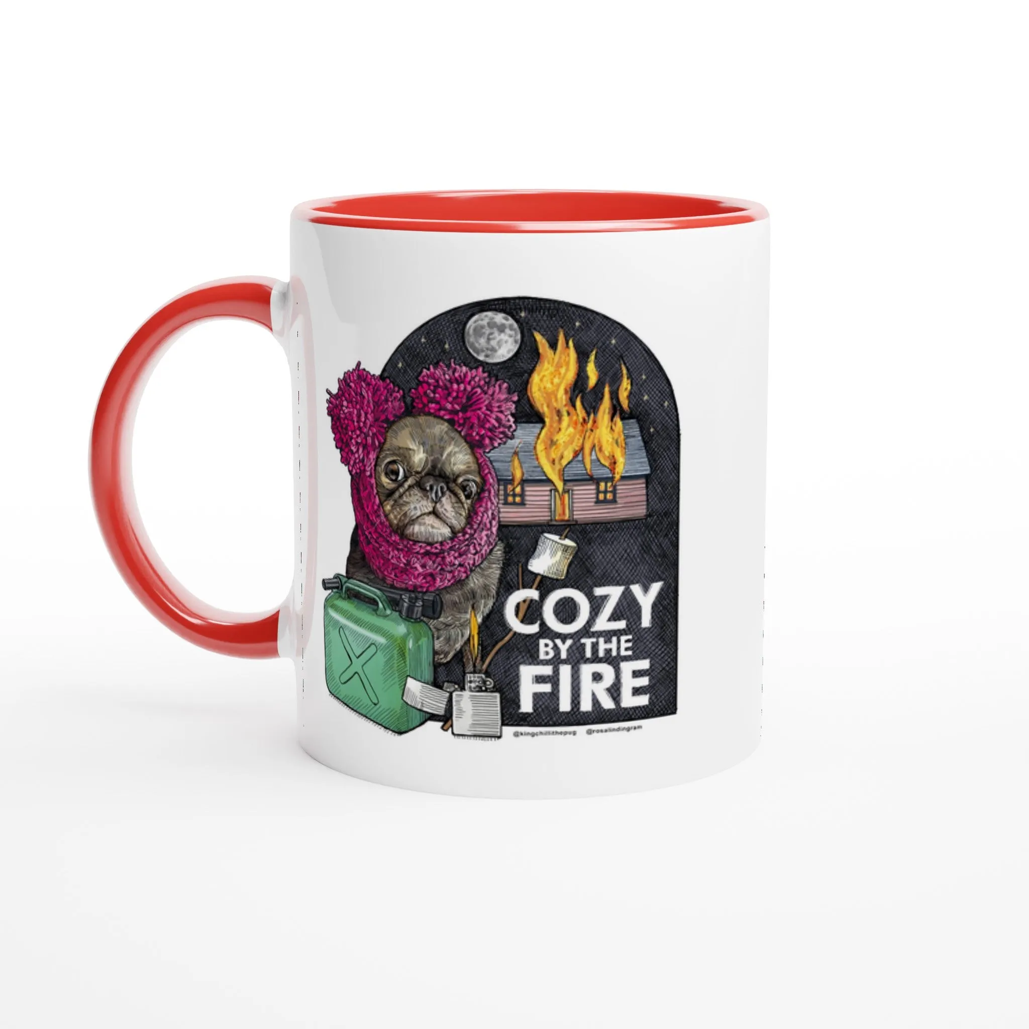Cozy Chilli by Ros Ingram White 11oz Ceramic Mug with Color Inside