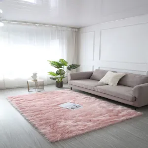 Cozy Collection Ultra Soft Fluffy Faux Fur Sheepskin Area Rug In Pink