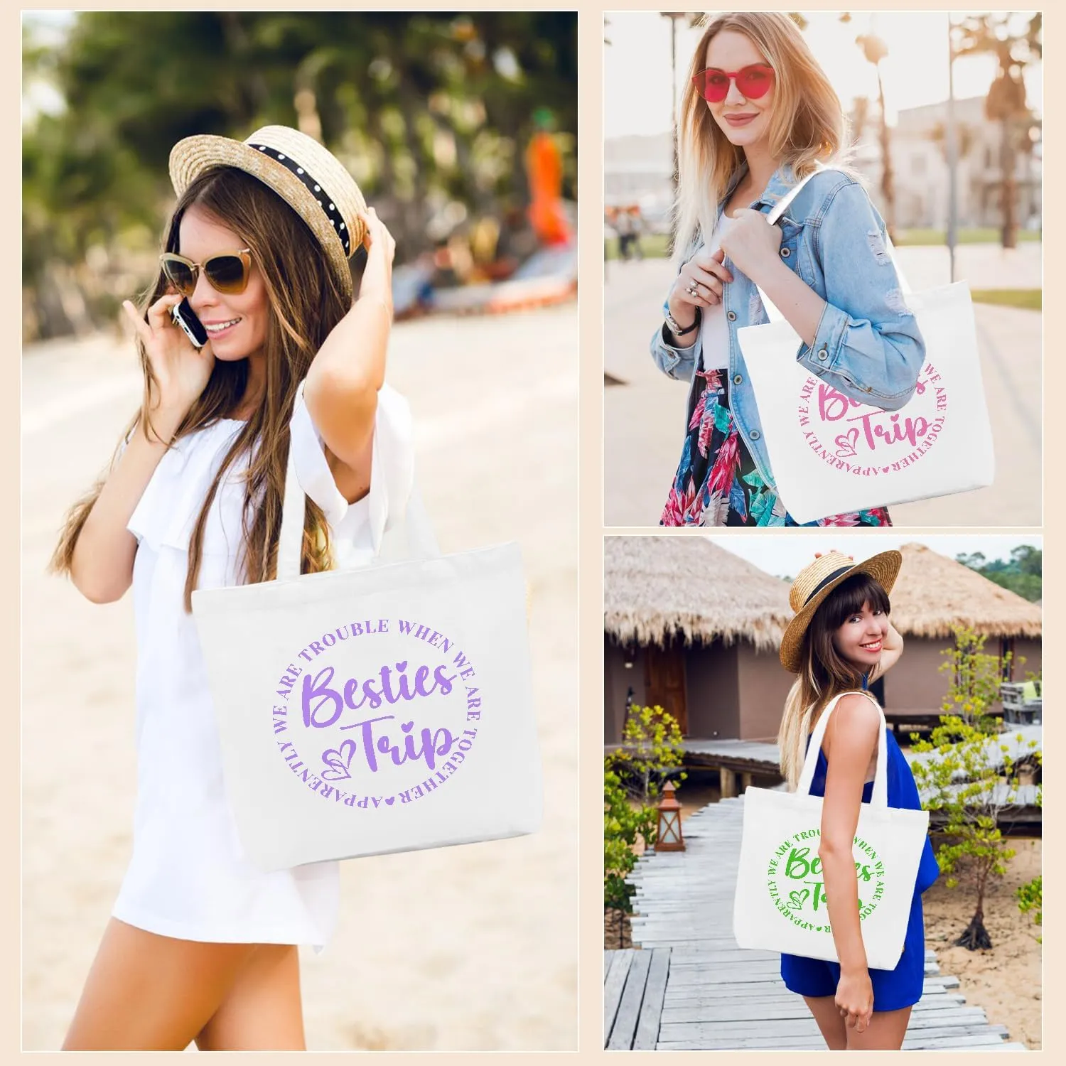 CQM Sisters Weekend Trip Gifts Favors Sisters Trip Tote Bag Friends Gifts Beach Bag Reusable Grocery Bag for Women