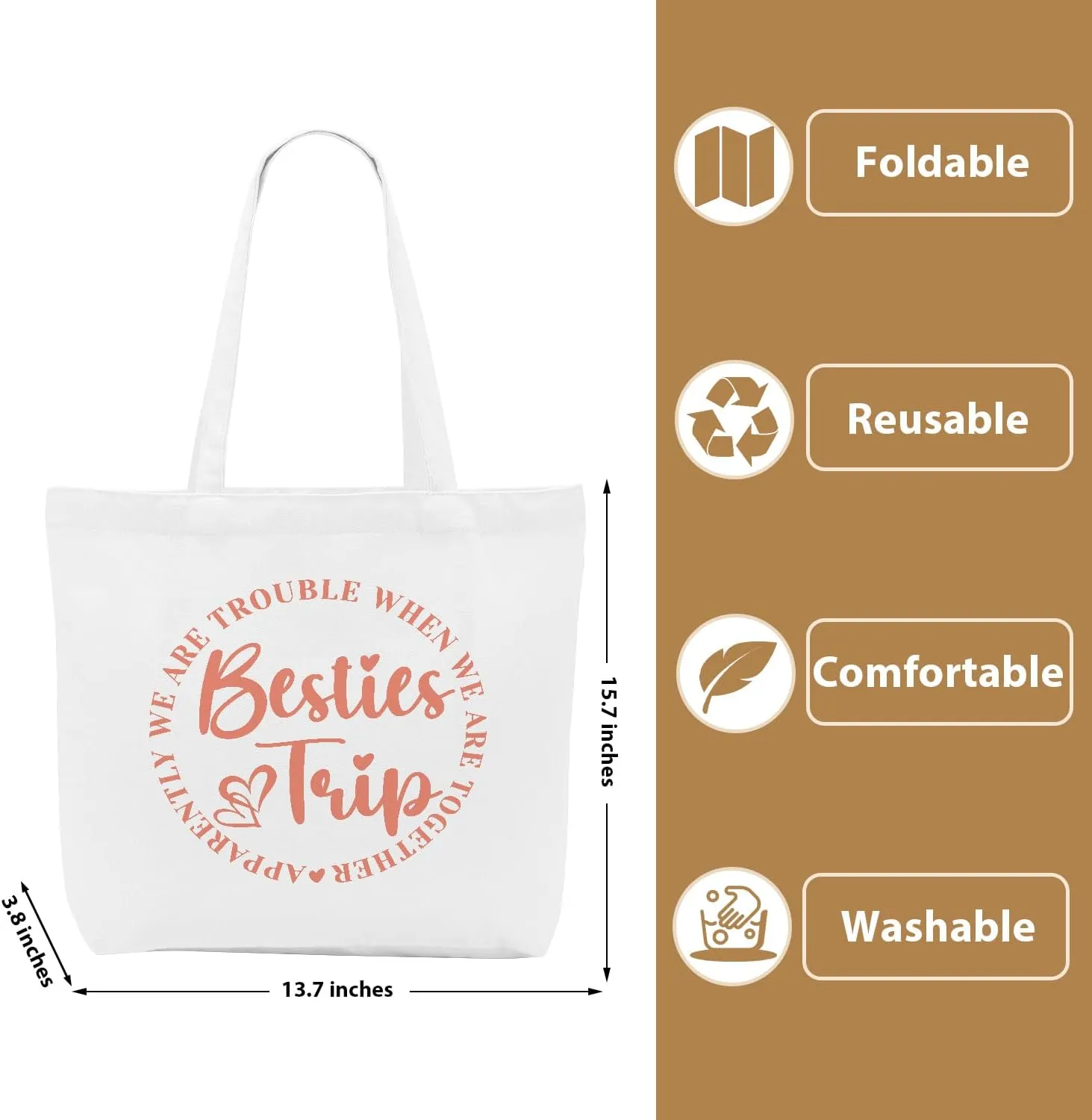 CQM Sisters Weekend Trip Gifts Favors Sisters Trip Tote Bag Friends Gifts Beach Bag Reusable Grocery Bag for Women