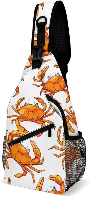 Crab Fashion Sling Bag Backpack Crossbody Shoulder Chest Bags Hiking Daypack