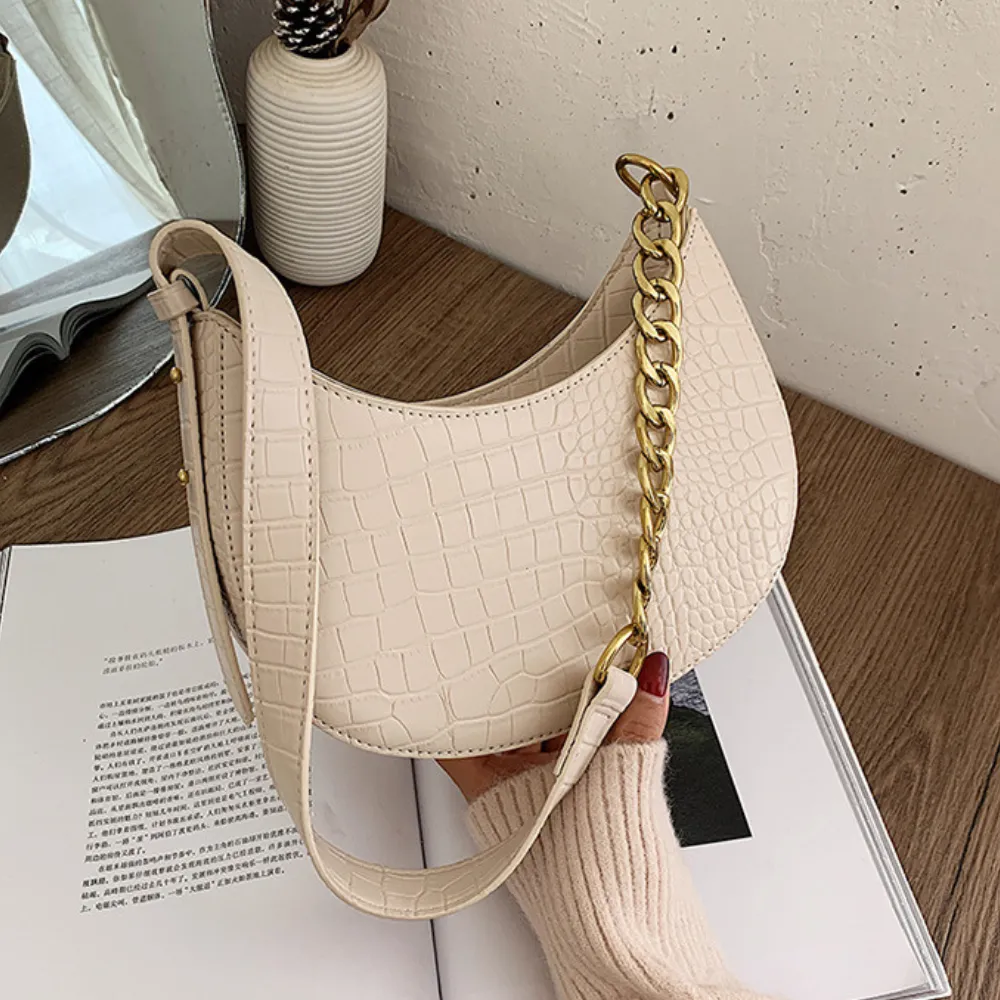 Croc Crescent Shoulder Bag