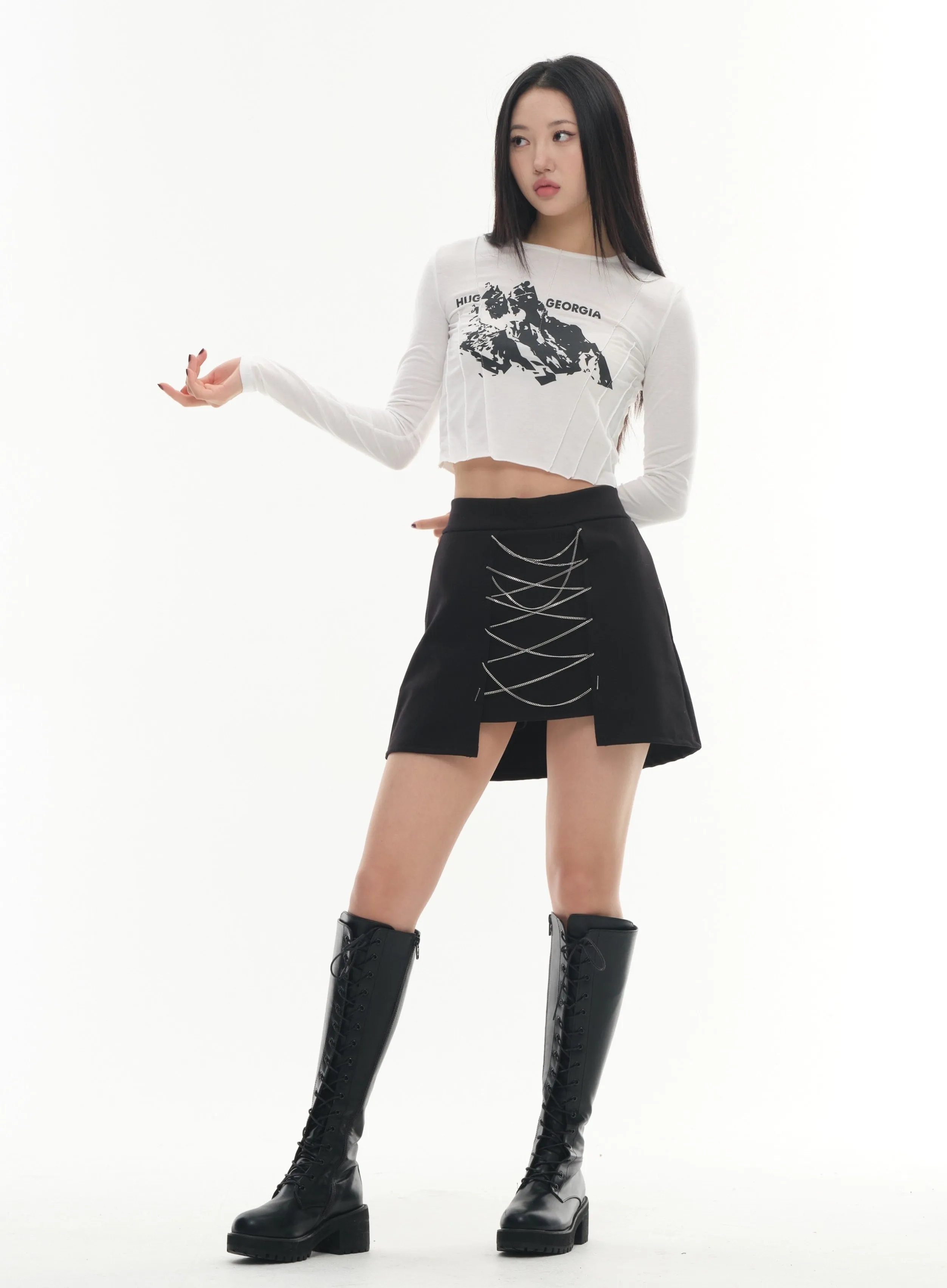 Cross Chain Mini Skirt #Lewkin Original #1126K152