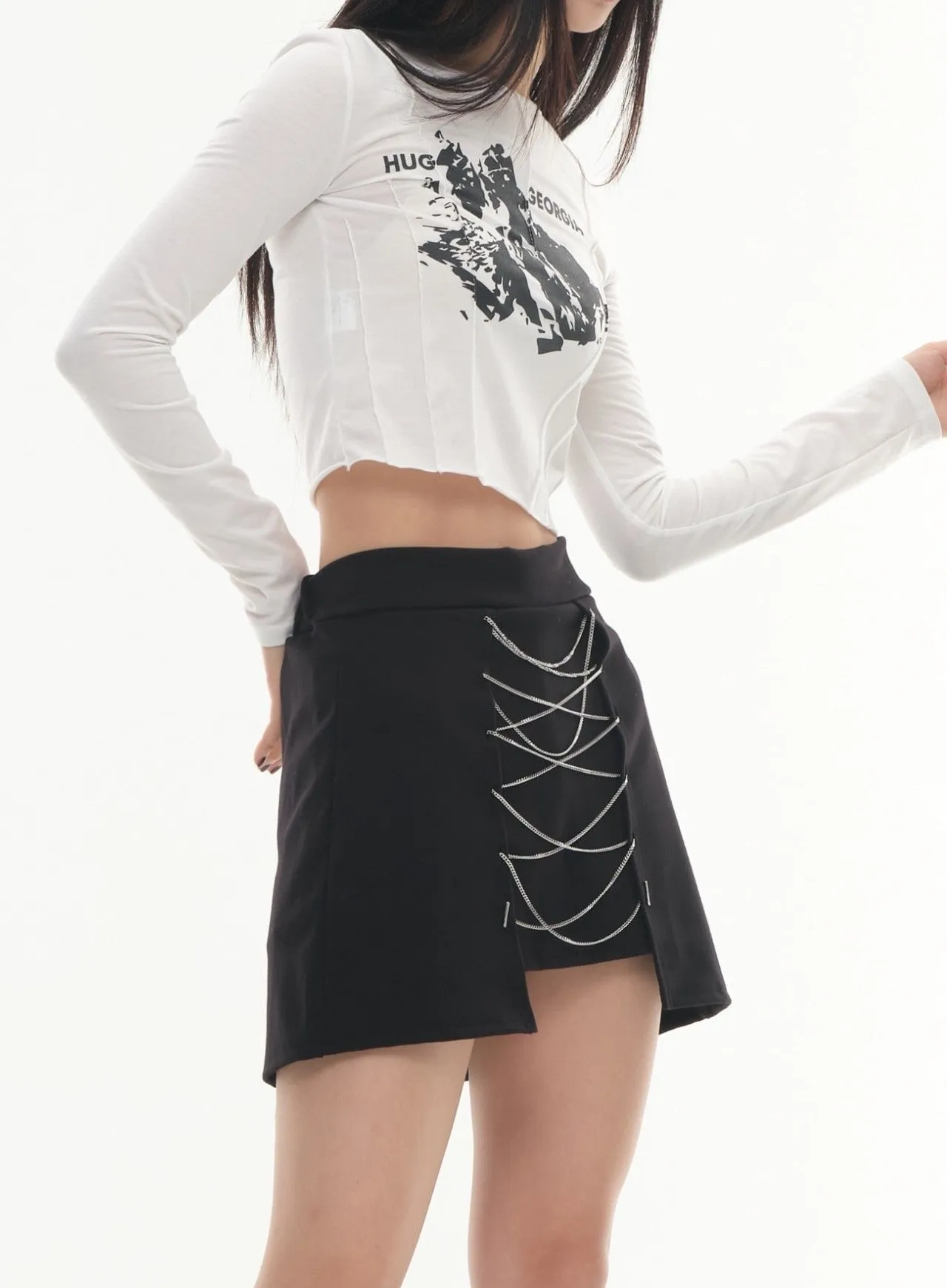 Cross Chain Mini Skirt #Lewkin Original #1126K152