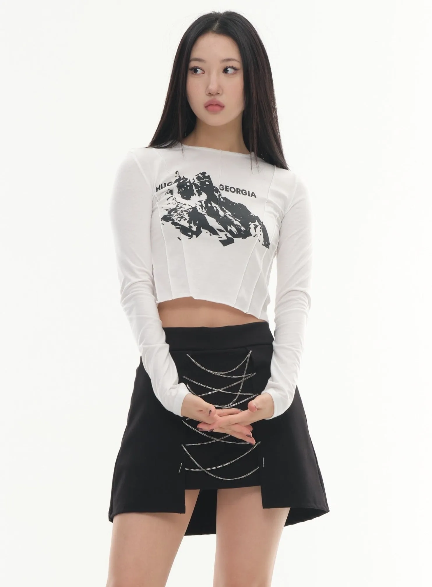 Cross Chain Mini Skirt #Lewkin Original #1126K152