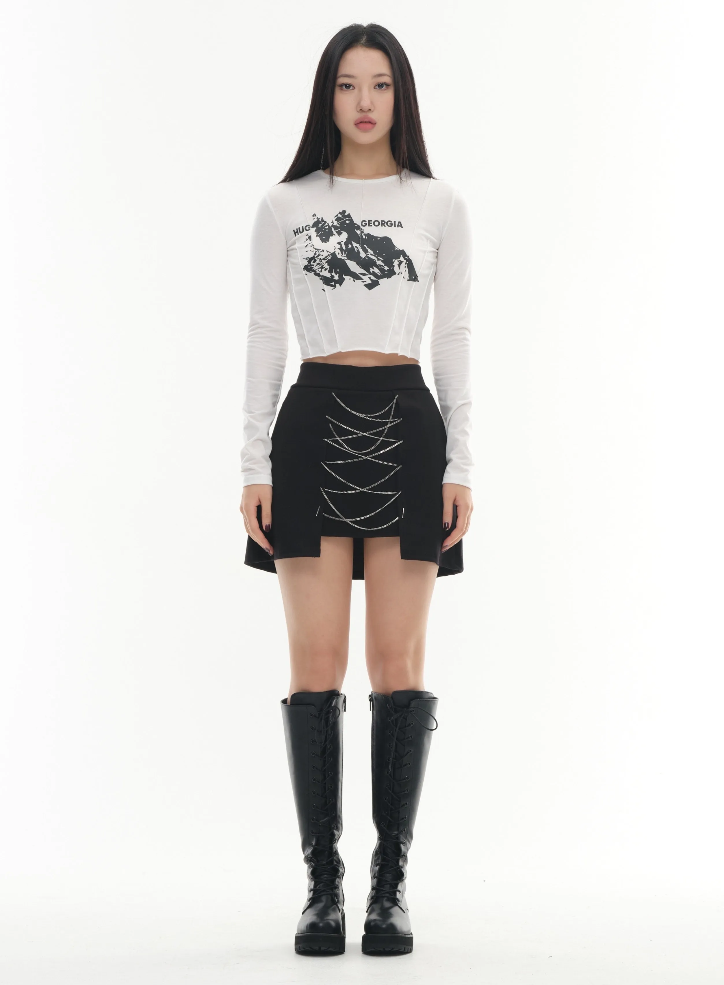 Cross Chain Mini Skirt #Lewkin Original #1126K152