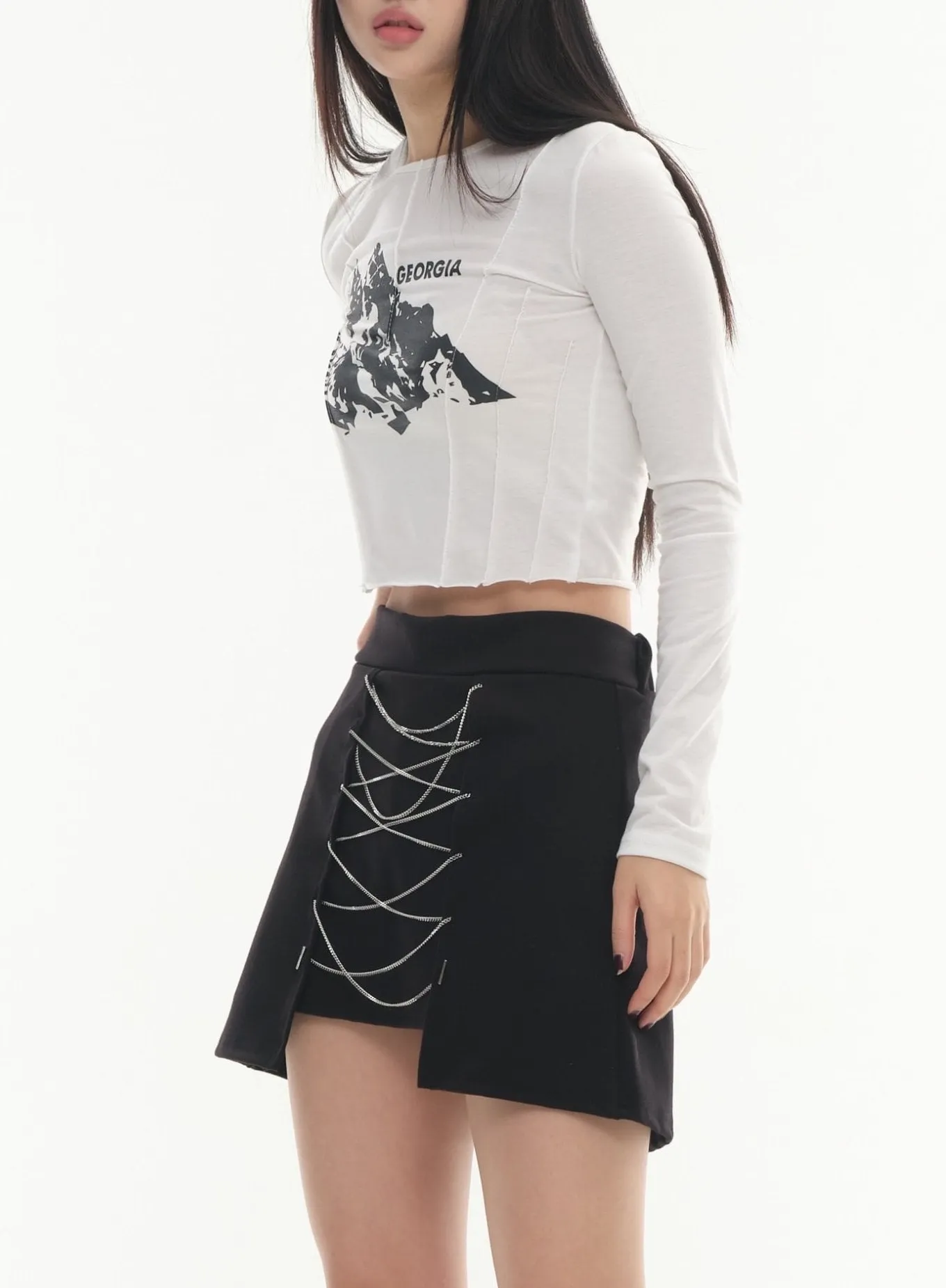 Cross Chain Mini Skirt #Lewkin Original #1126K152