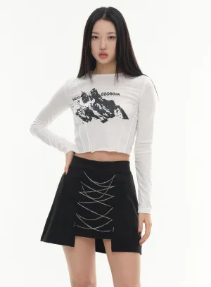 Cross Chain Mini Skirt #Lewkin Original #1126K152
