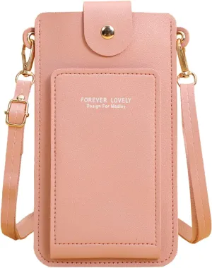 Crossbody Bag for Women Women Artificial Leather Solid Color Hasp Transparent Operation Ccreen Phone Bag Shoulder