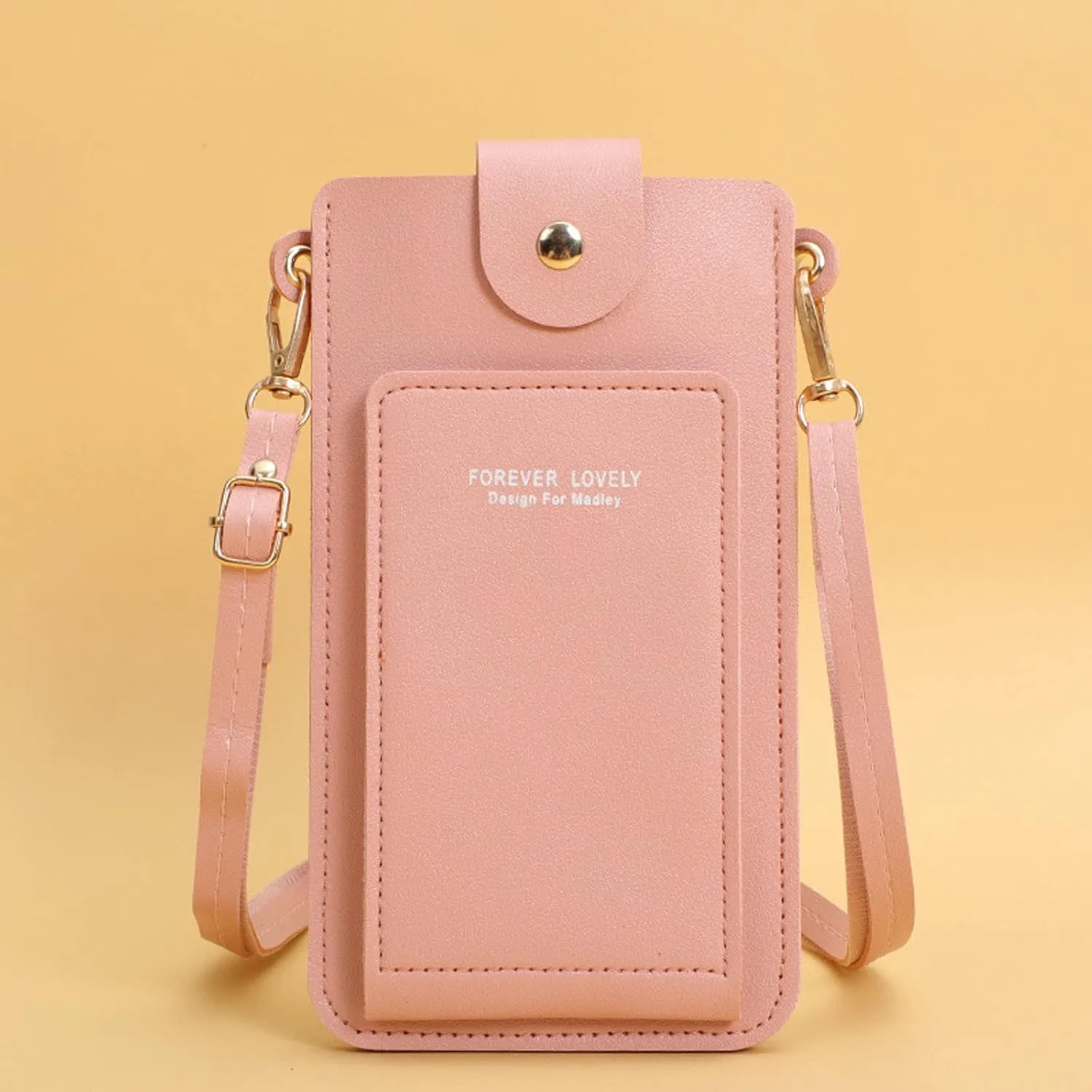 Crossbody Bag for Women Women Artificial Leather Solid Color Hasp Transparent Operation Ccreen Phone Bag Shoulder