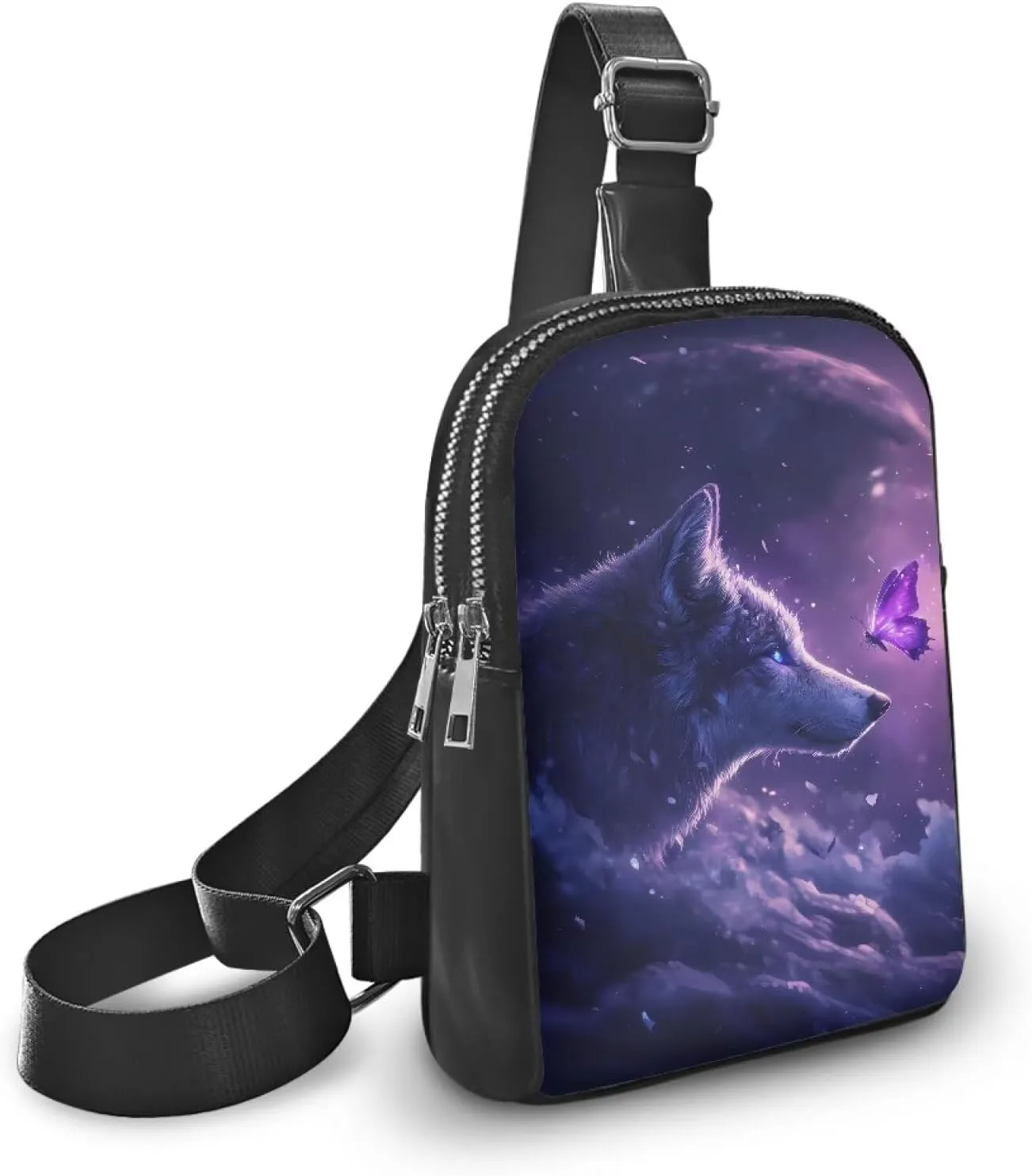 Crossbody Bags for Women, Mini Ladies Chest Bags for Women Portable Small Shoulder Purse Adjustable Strap Design Portable to Carry for Sports Activities Butterfly Wolf