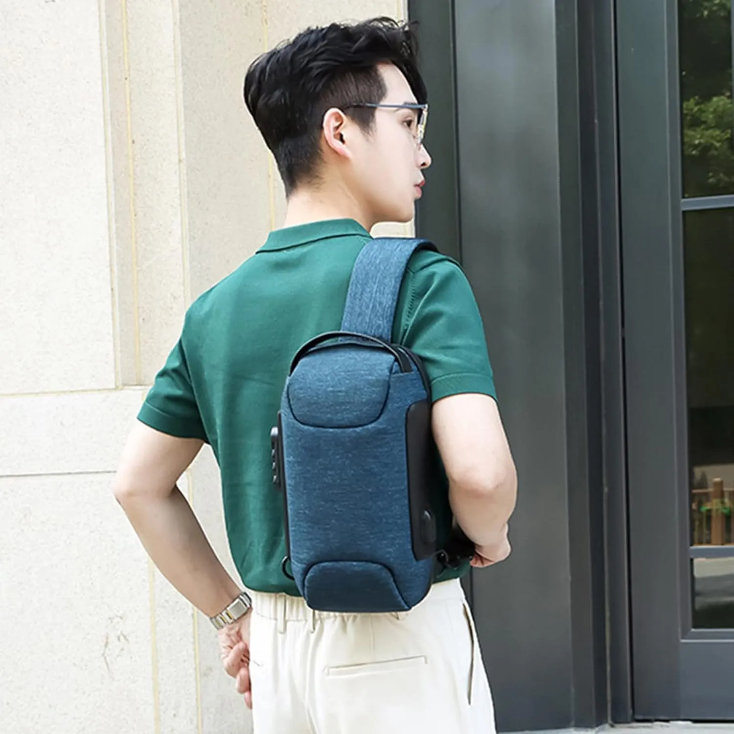 Crossbody Handbag Soft Purse Men's Prevention Of Thieves Password Chest Lock Bag Cloth Sports One Shoulder