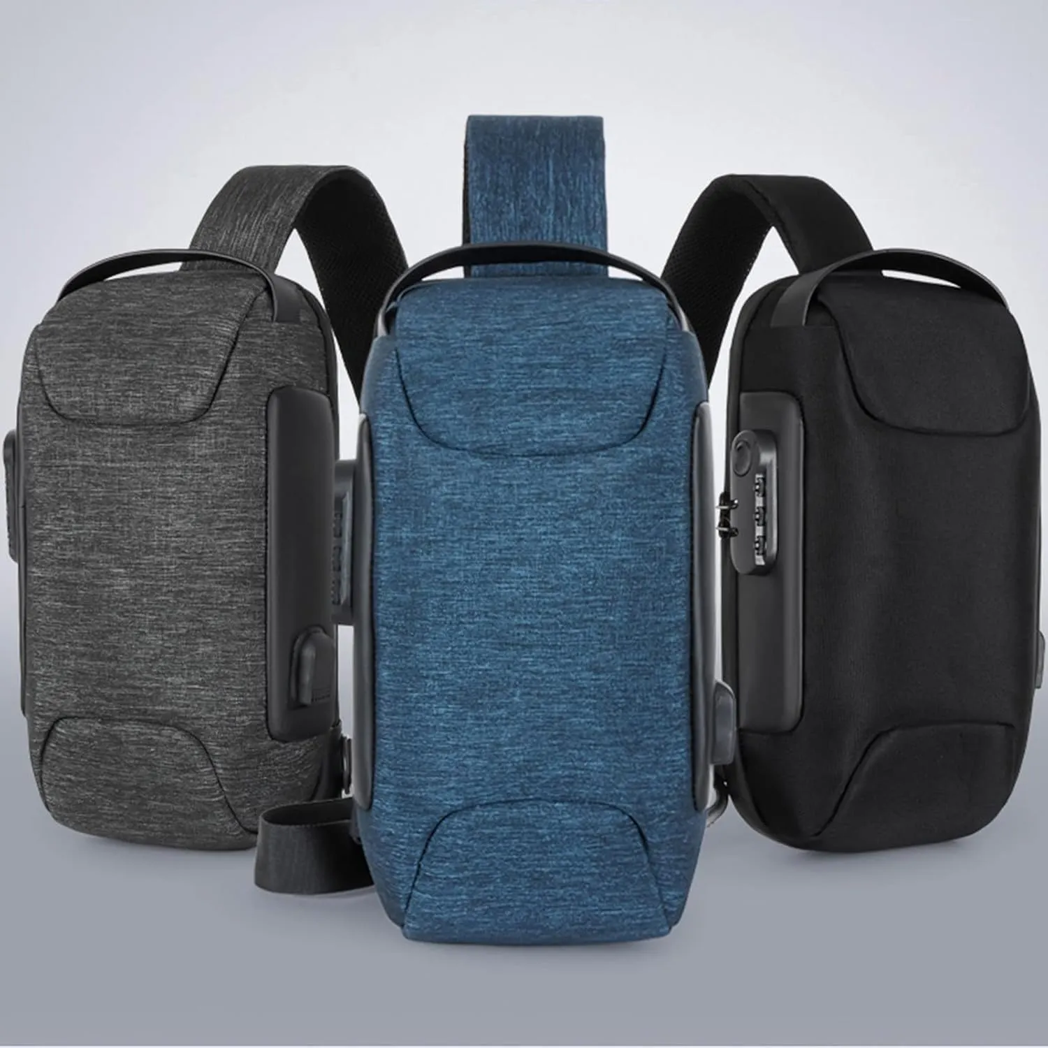 Crossbody Handbag Soft Purse Men's Prevention Of Thieves Password Chest Lock Bag Cloth Sports One Shoulder