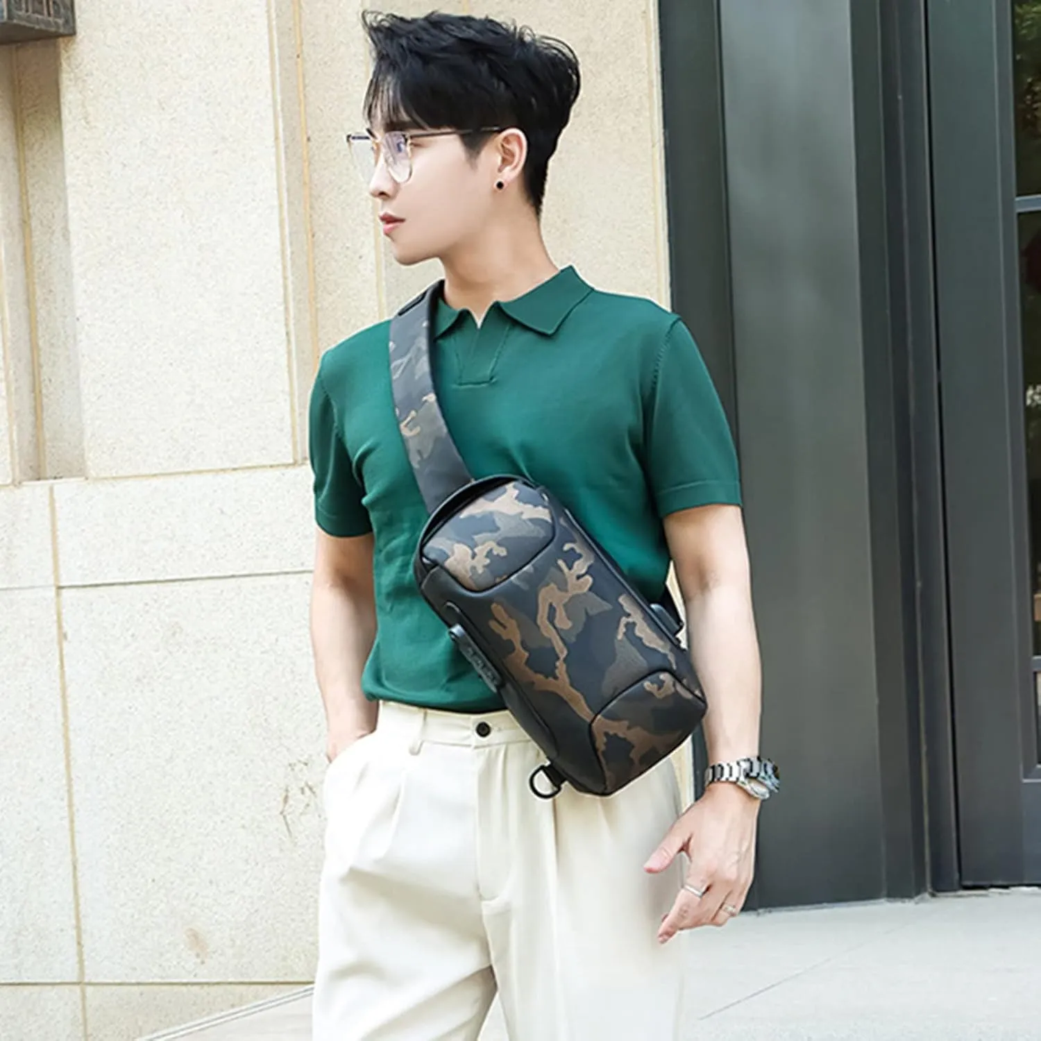 Crossbody Handbag Soft Purse Men's Prevention Of Thieves Password Chest Lock Bag Cloth Sports One Shoulder