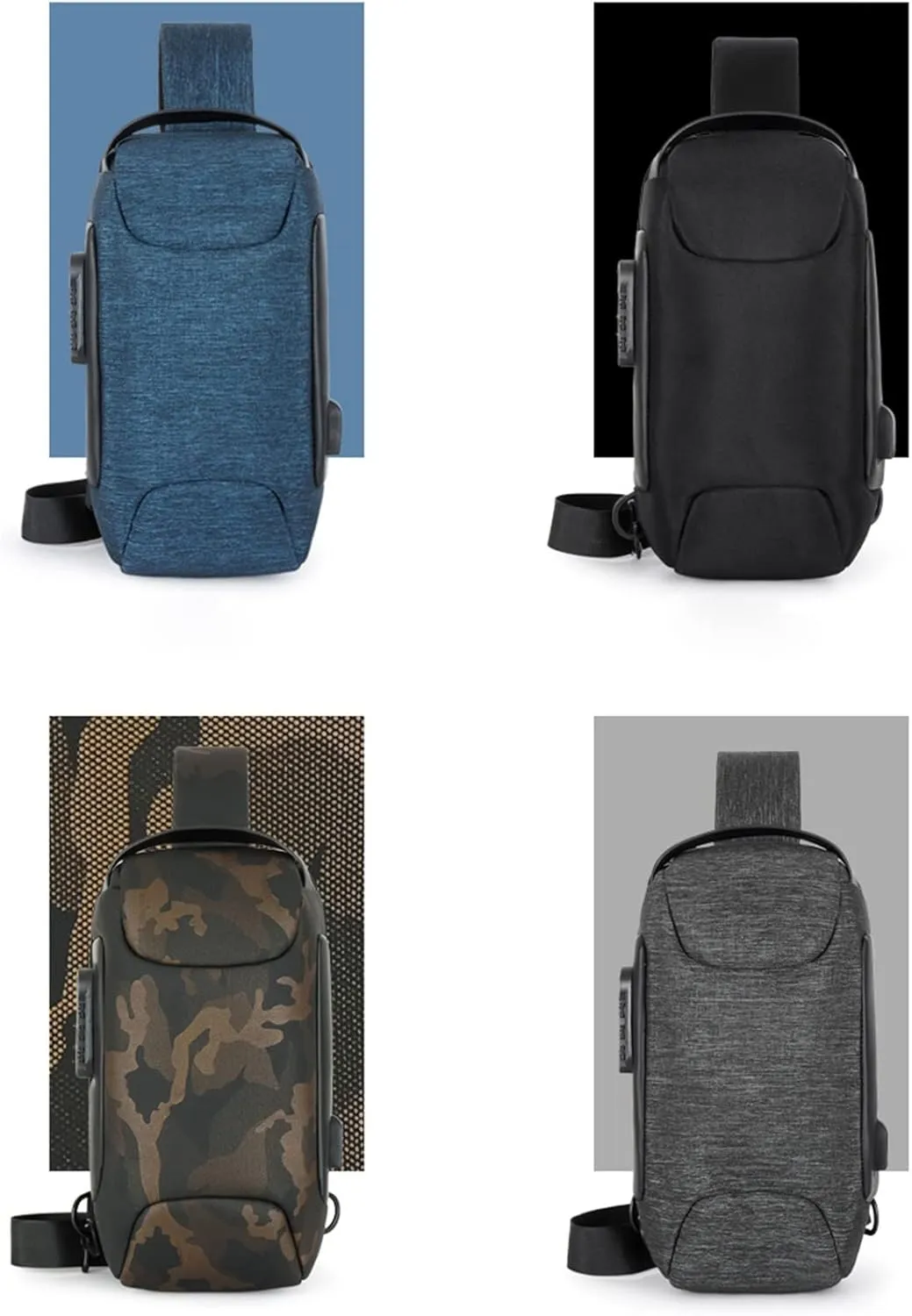 Crossbody Handbag Soft Purse Men's Prevention Of Thieves Password Chest Lock Bag Cloth Sports One Shoulder