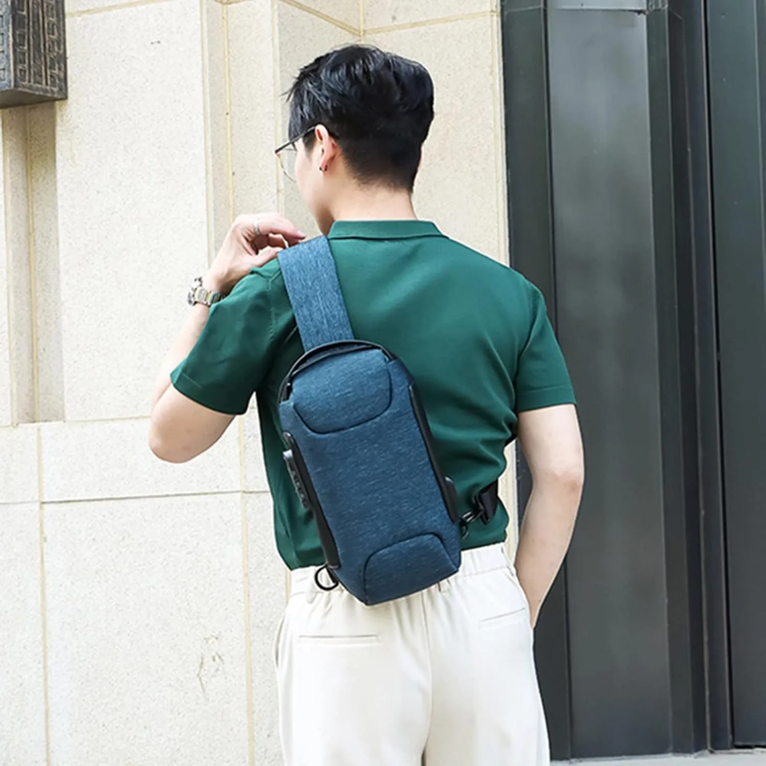 Crossbody Handbag Soft Purse Men's Prevention Of Thieves Password Chest Lock Bag Cloth Sports One Shoulder