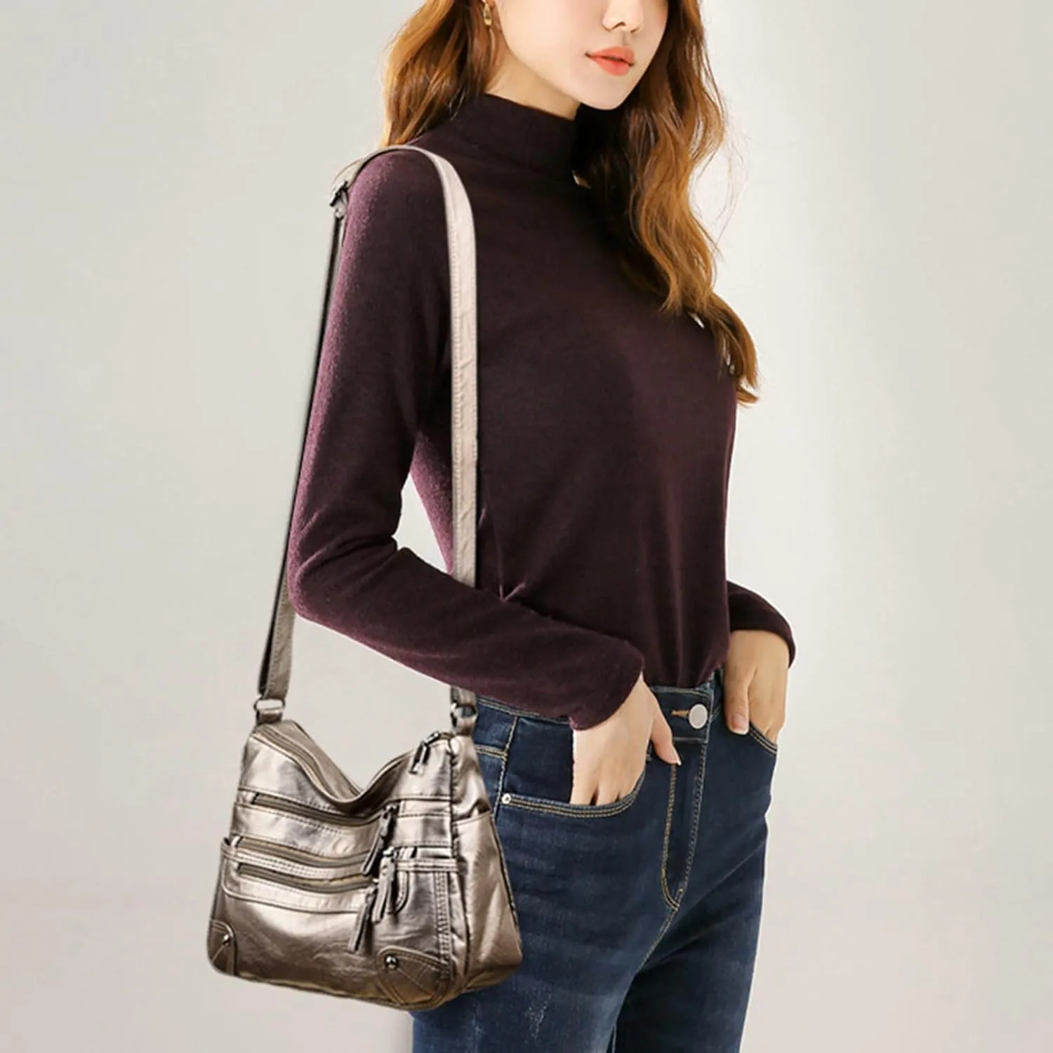 Crossbody Purse for Women Women Soft Leather Shoulder Bags Layer Classic Crossbody Bag Luxury Designer Handbag